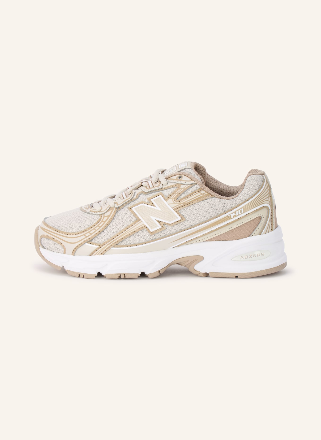 new balance Sneakers 740: CREAM / LIGHT BROWN / BEIGE