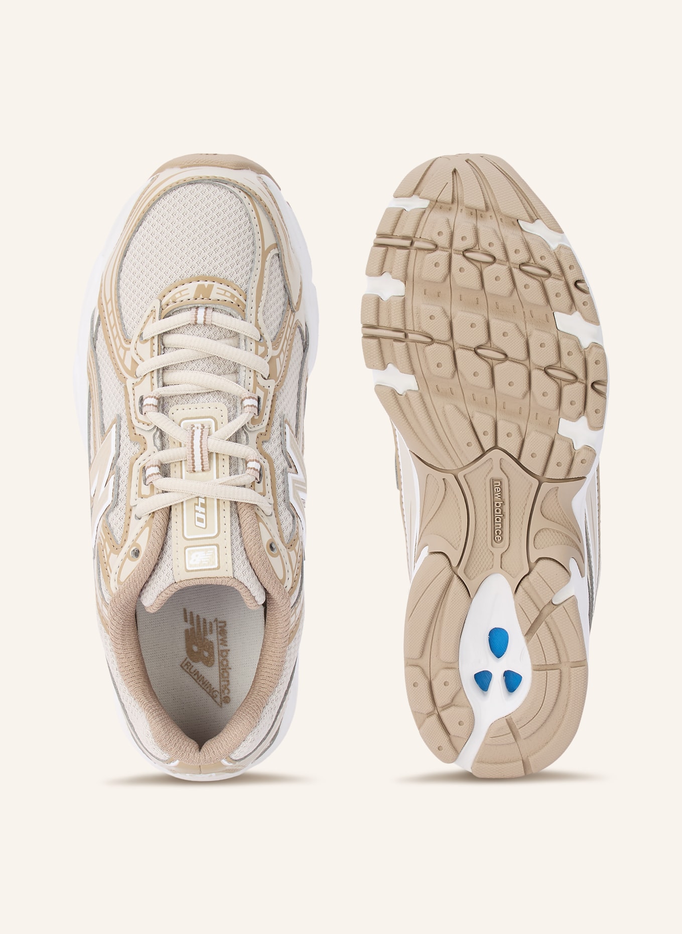 new balance Sneakers 740: CREAM / LIGHT BROWN / BEIGE