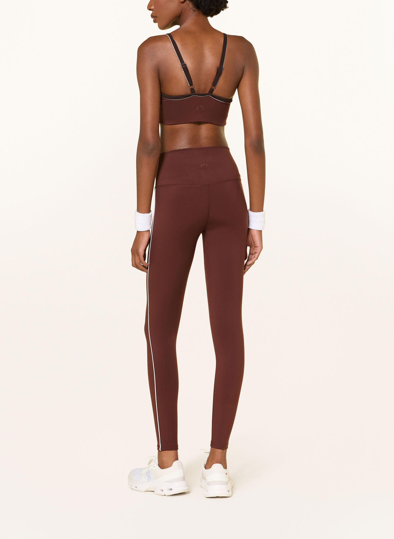VARLEY Tights FREESOFT PIPED: DUNKELBRAUN / WEISS