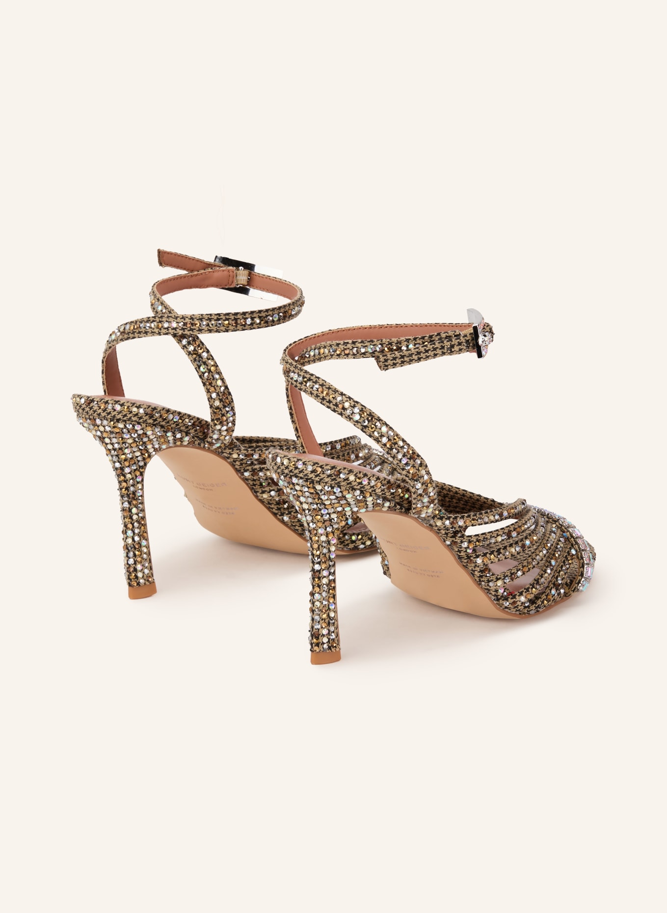 KURT GEIGER Sandaletten met sierstenen: BEIGE / BRUIN