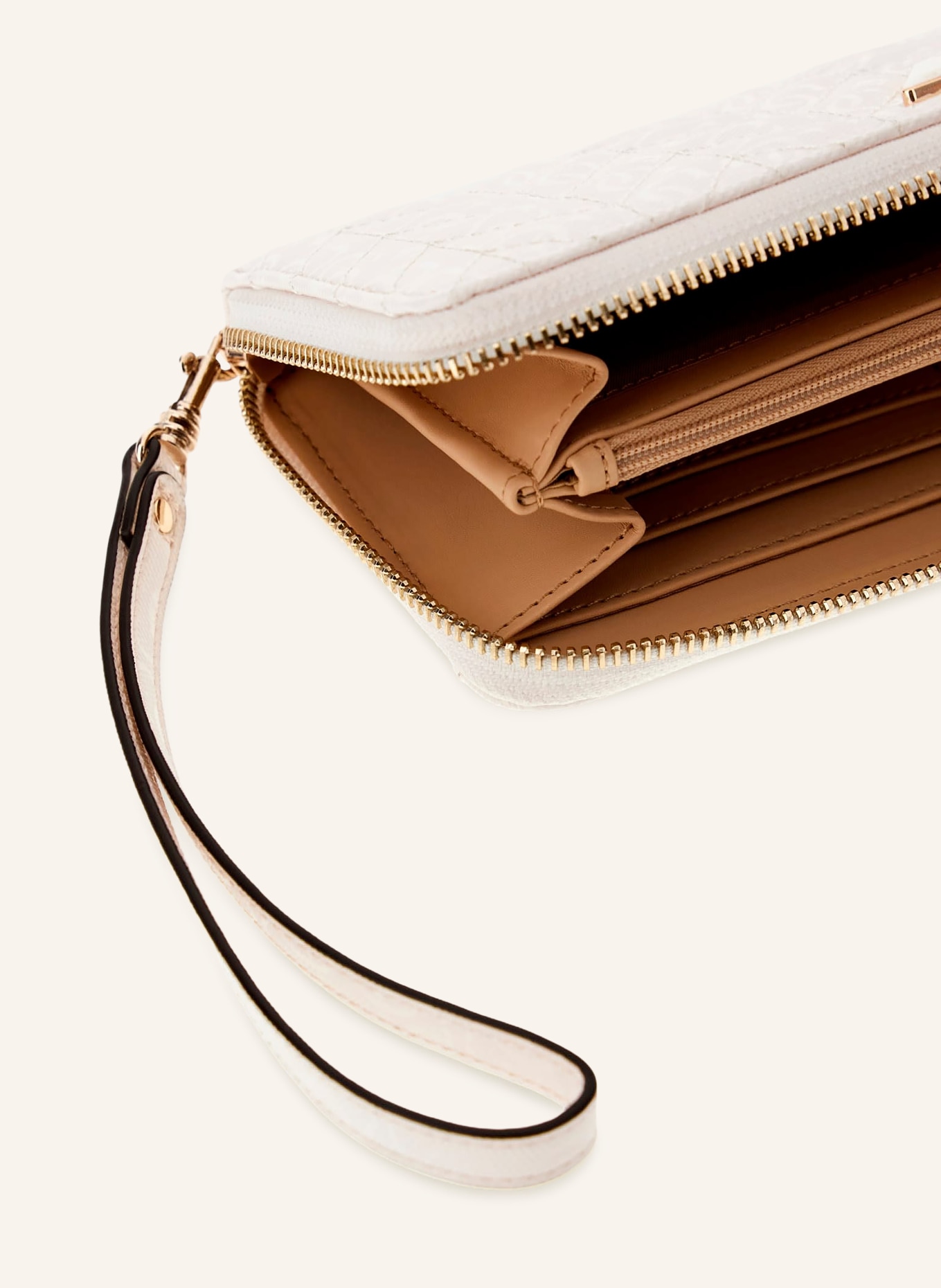 GUESS Geldbörse STACEY LARGE: WEISS / GOLD