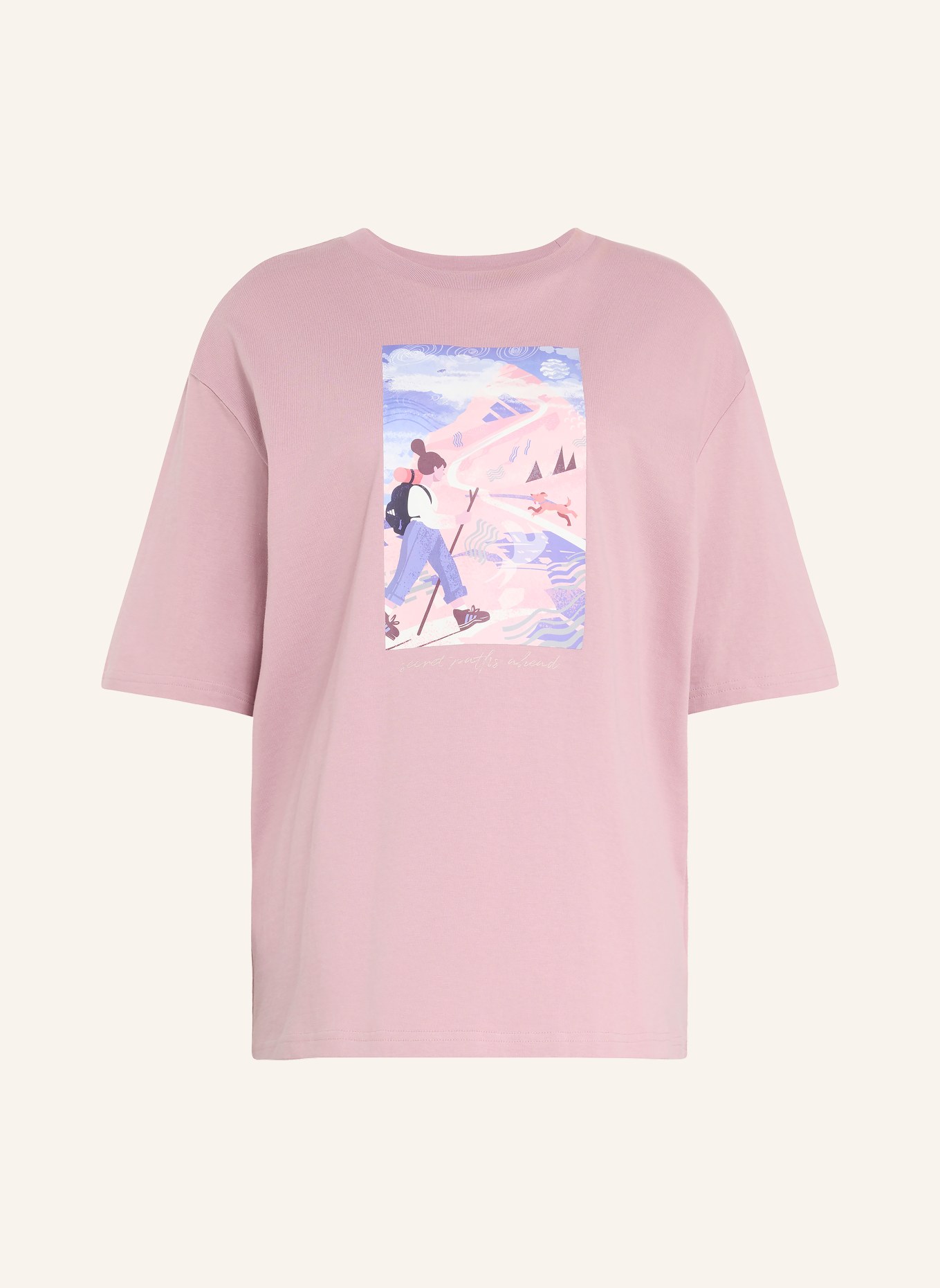 adidas TERREX Oversized Shirt TERREX SECRET PATHS AHEAD GRAPHIC: DUSKY PINK / PINK / BLUE