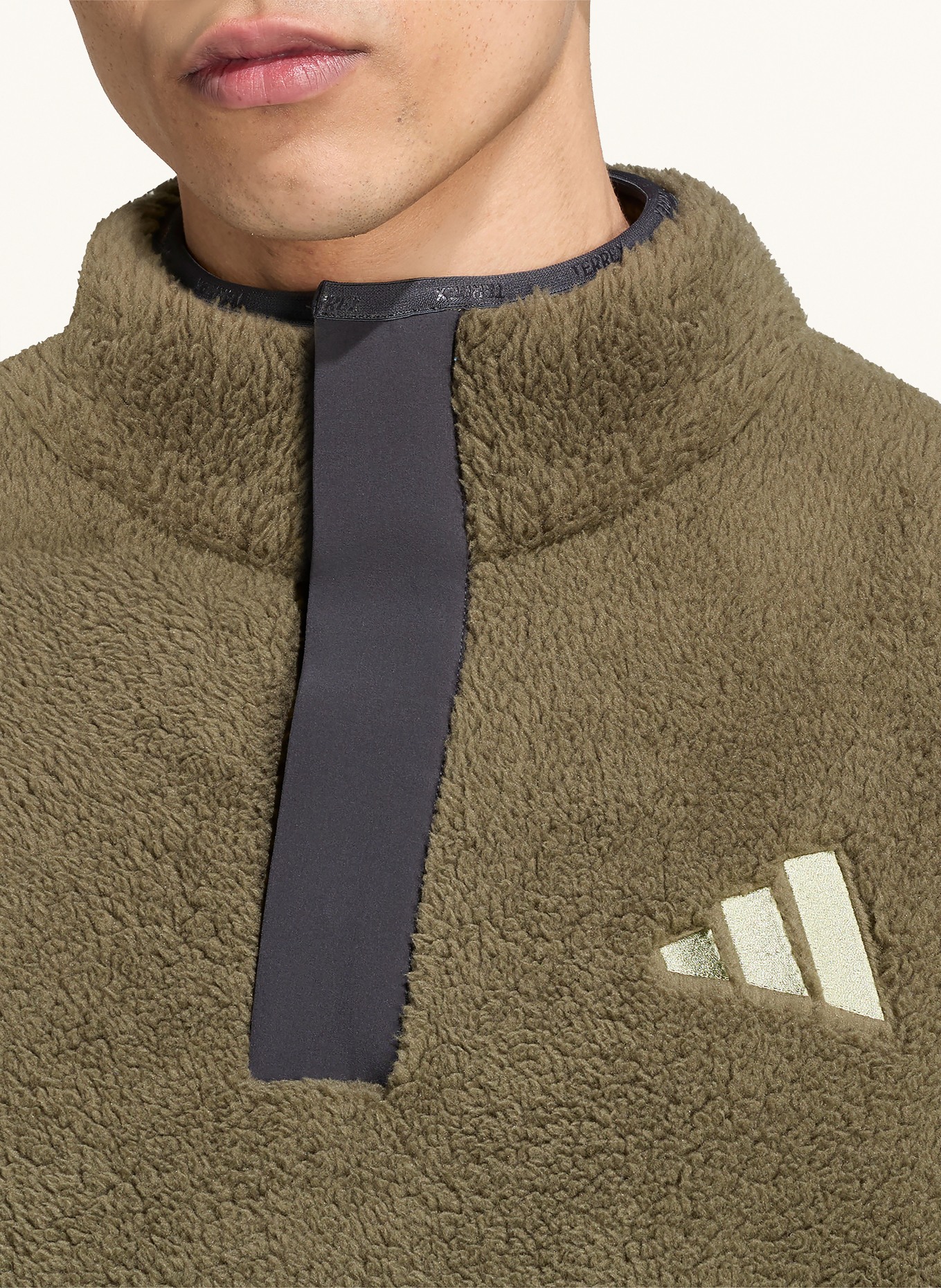 adidas TERREX MULTI ESSENTIAL Fleece Half-zip Sweater: OLIVE / DARK GRAY