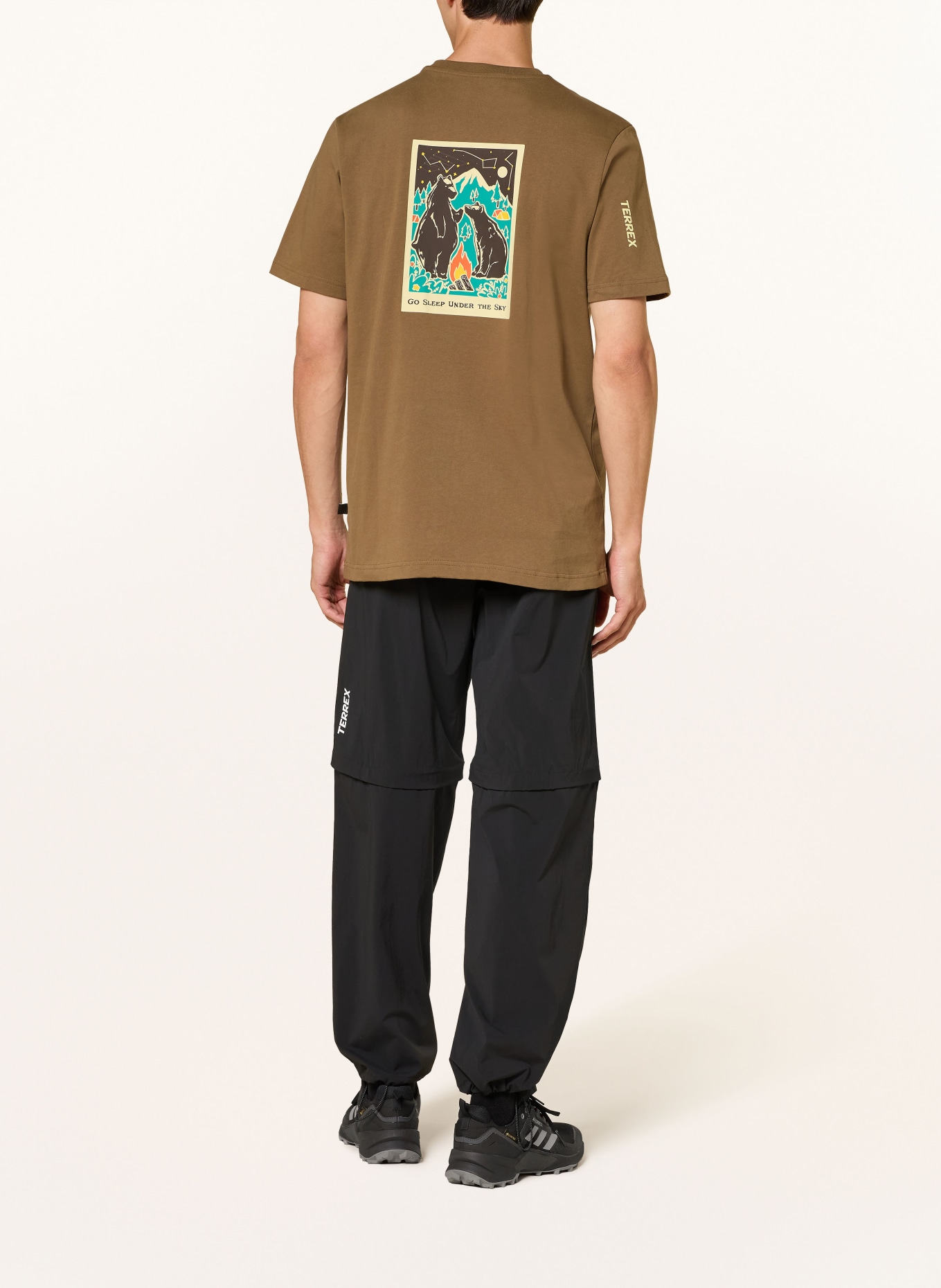 adidas TERREX T-Shirt TERREX CAMPER GRAPHIC: BRAUN / PETROL / SCHWARZ