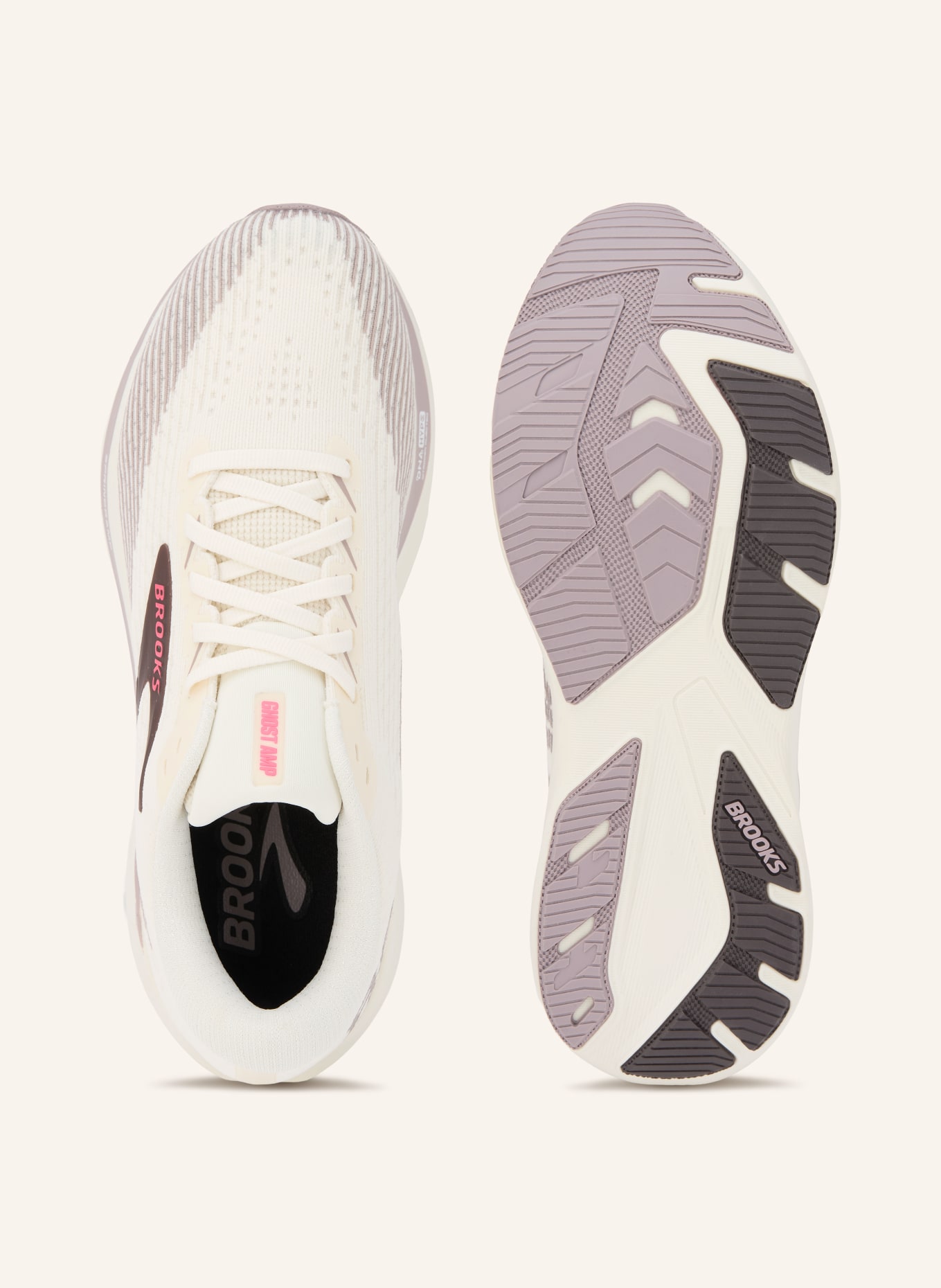 BROOKS Laufschuhe GHOST AMP: WEISS / TAUPE / PINK