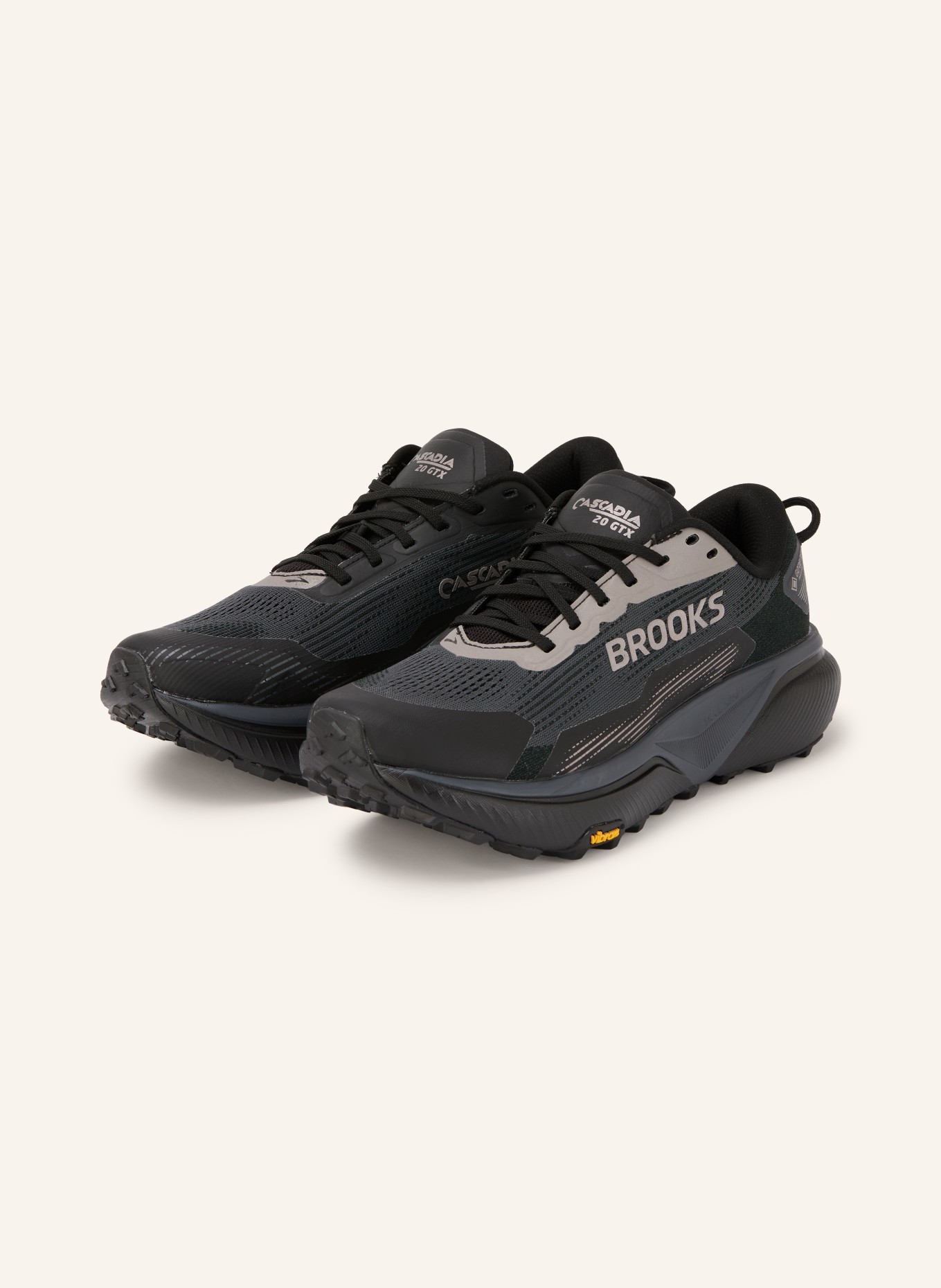 BROOKS Trailrunning-Schuhe CASCADIA 20 GTX: SCHWARZ / DUNKELGRAU