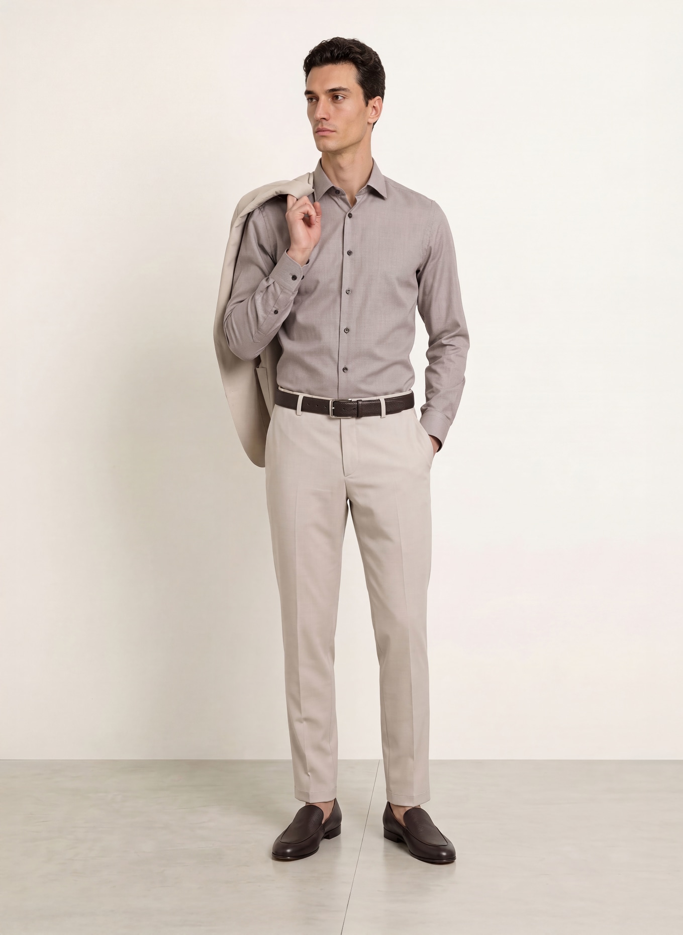 OLYMP Overhemd No. Six super slim: BRUIN