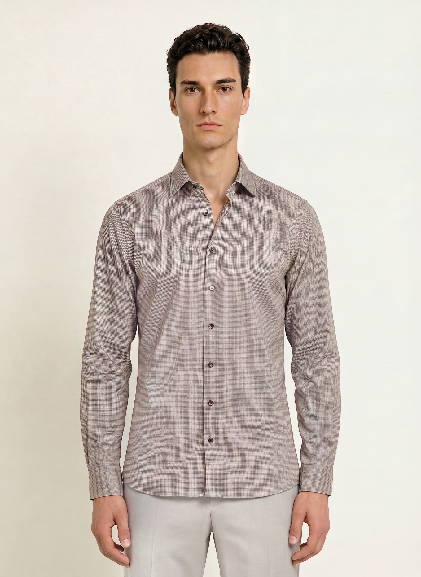 OLYMP Overhemd No. Six super slim: BRUIN