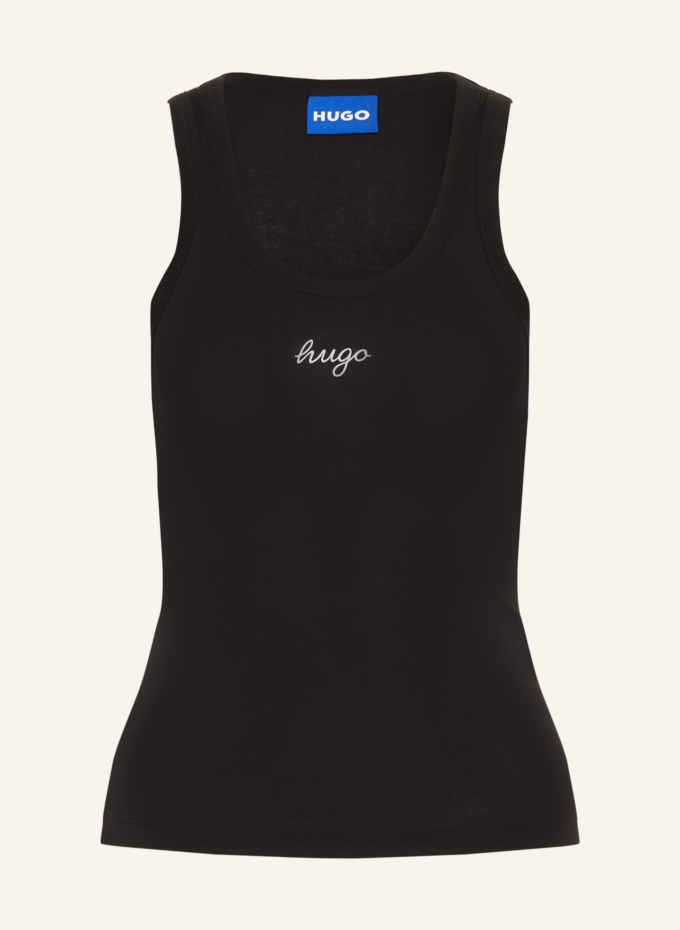 HUGO Top DAMATANK: ZWART / WIT