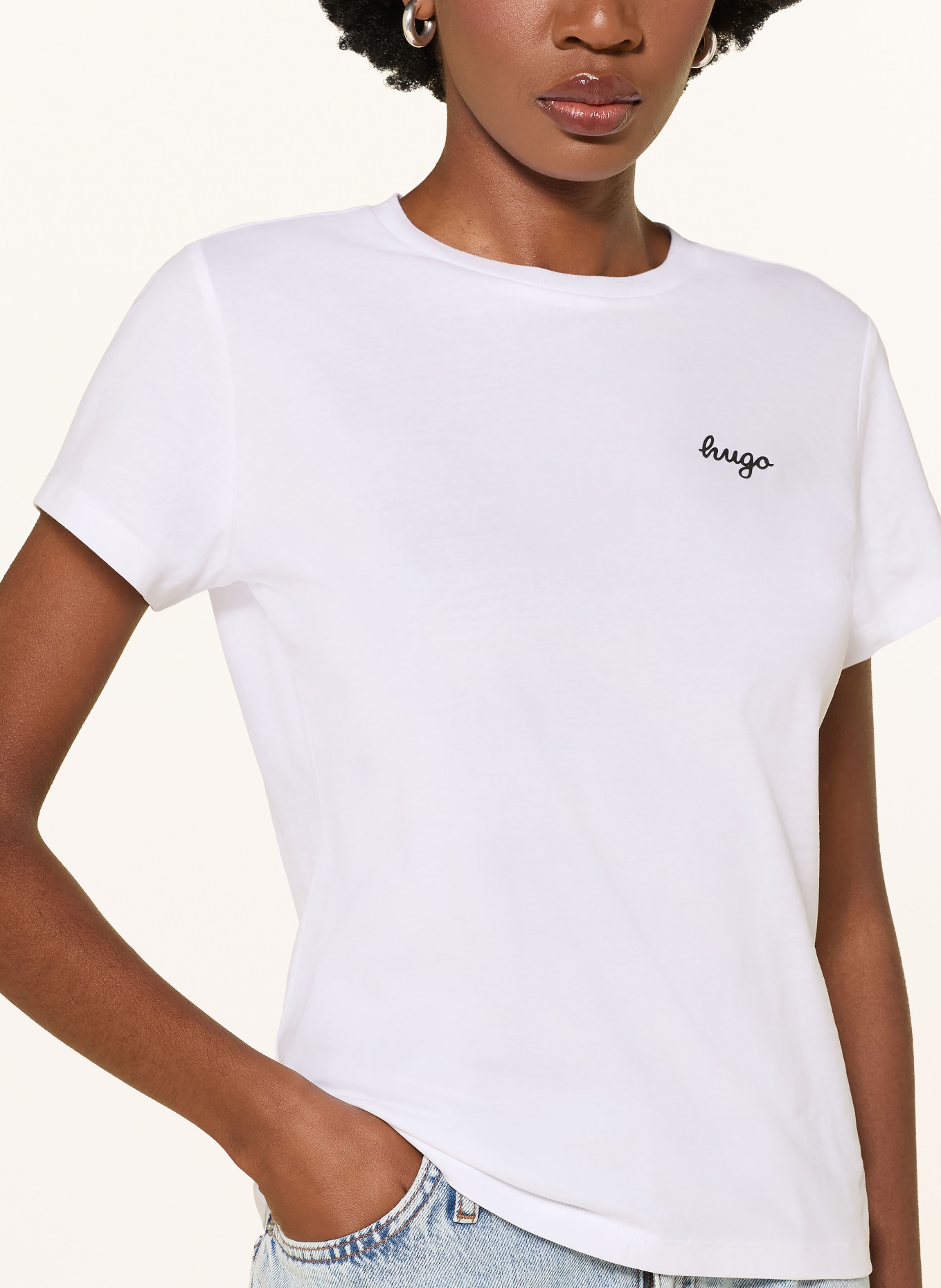 HUGO T-Shirt DAMATEE: WEISS