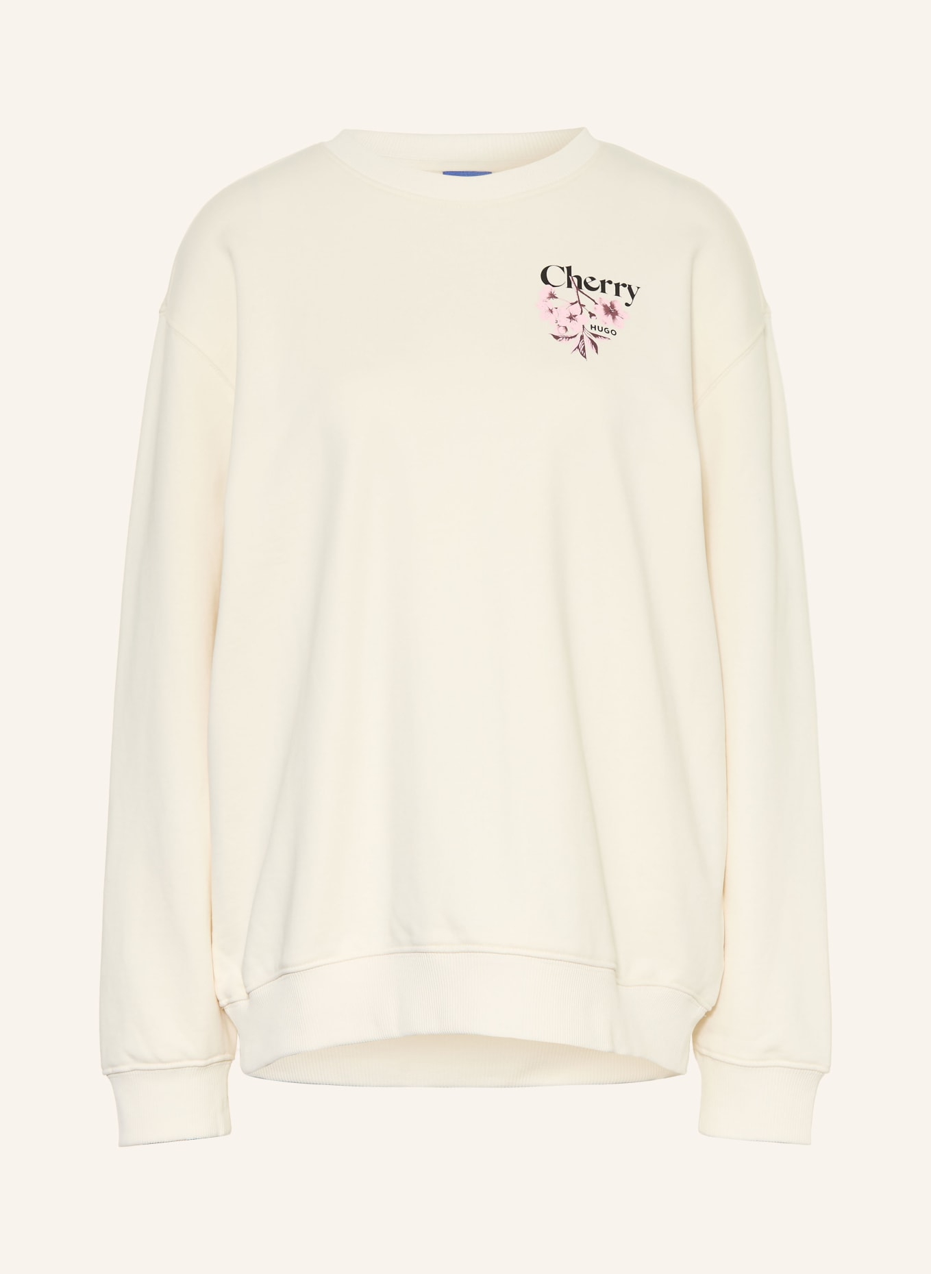 HUGO Sweatshirt CLASSIC: ECRU / ROSA / SCHWARZ