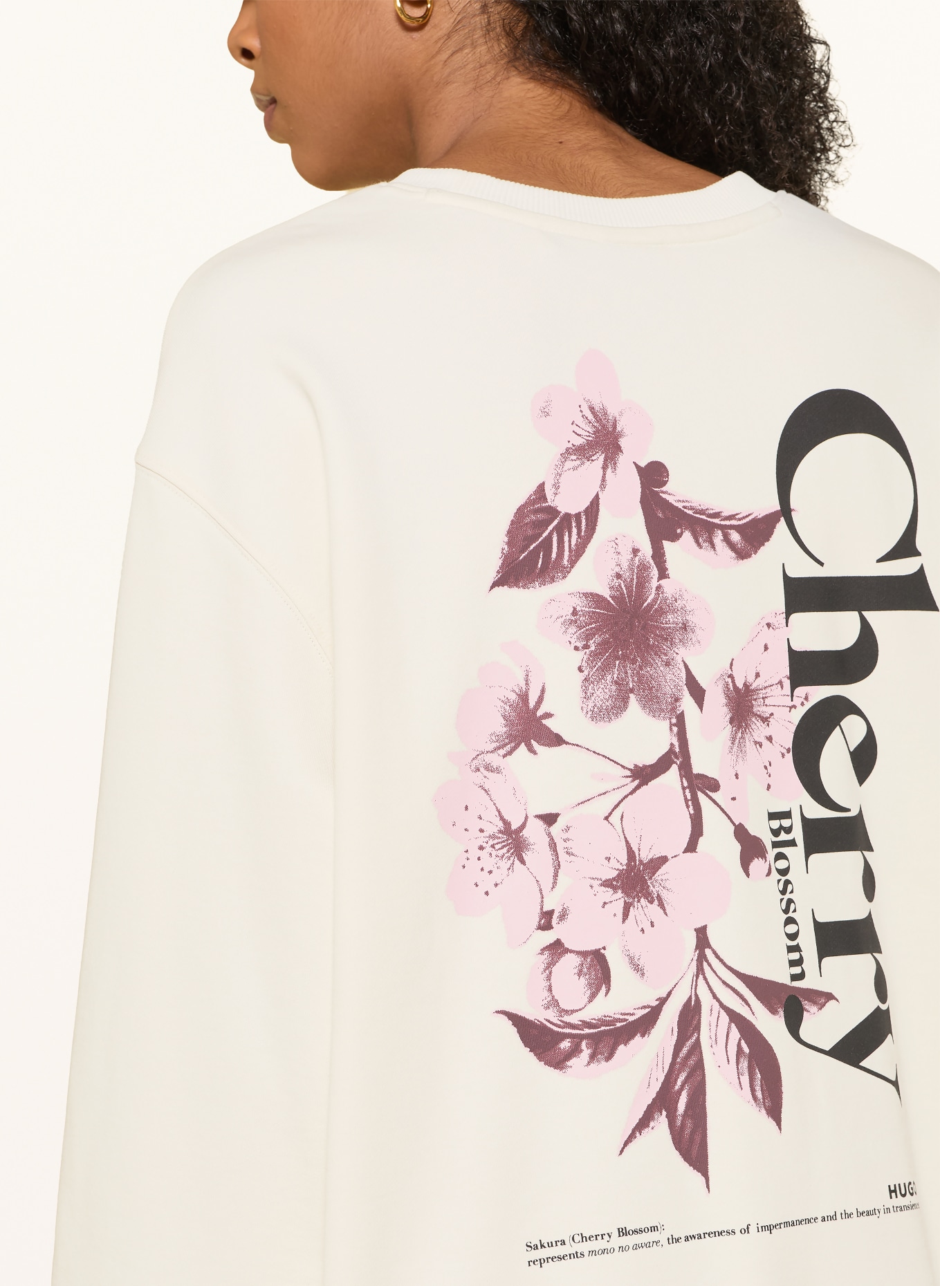 HUGO Sweatshirt CLASSIC: ECRU / ROSA / SCHWARZ