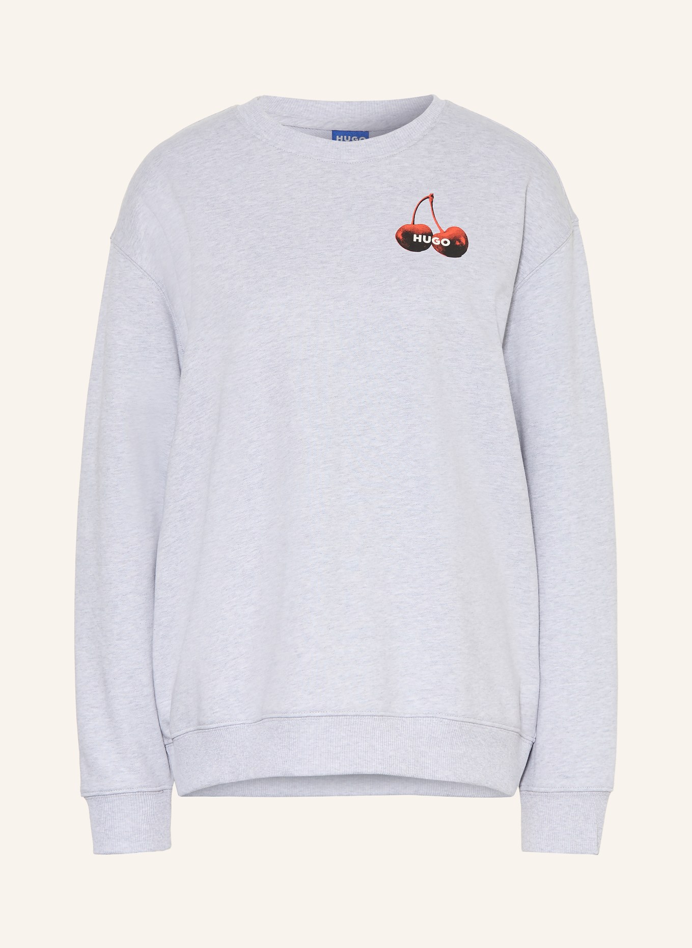 HUGO Sweatshirt CLASSIC: HELLGRAU / ROT / SCHWARZ
