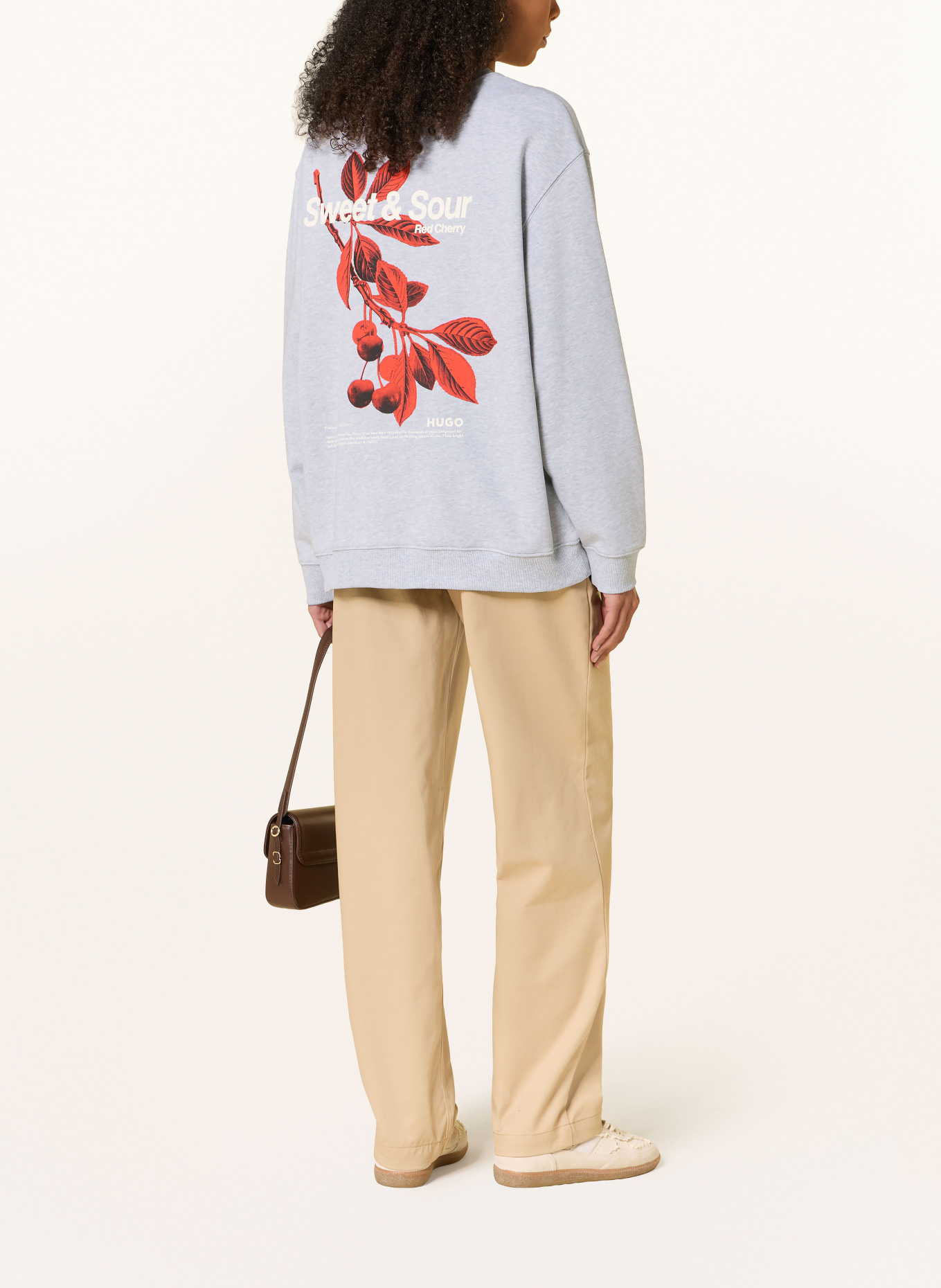 HUGO Sweatshirt CLASSIC: HELLGRAU / ROT / SCHWARZ