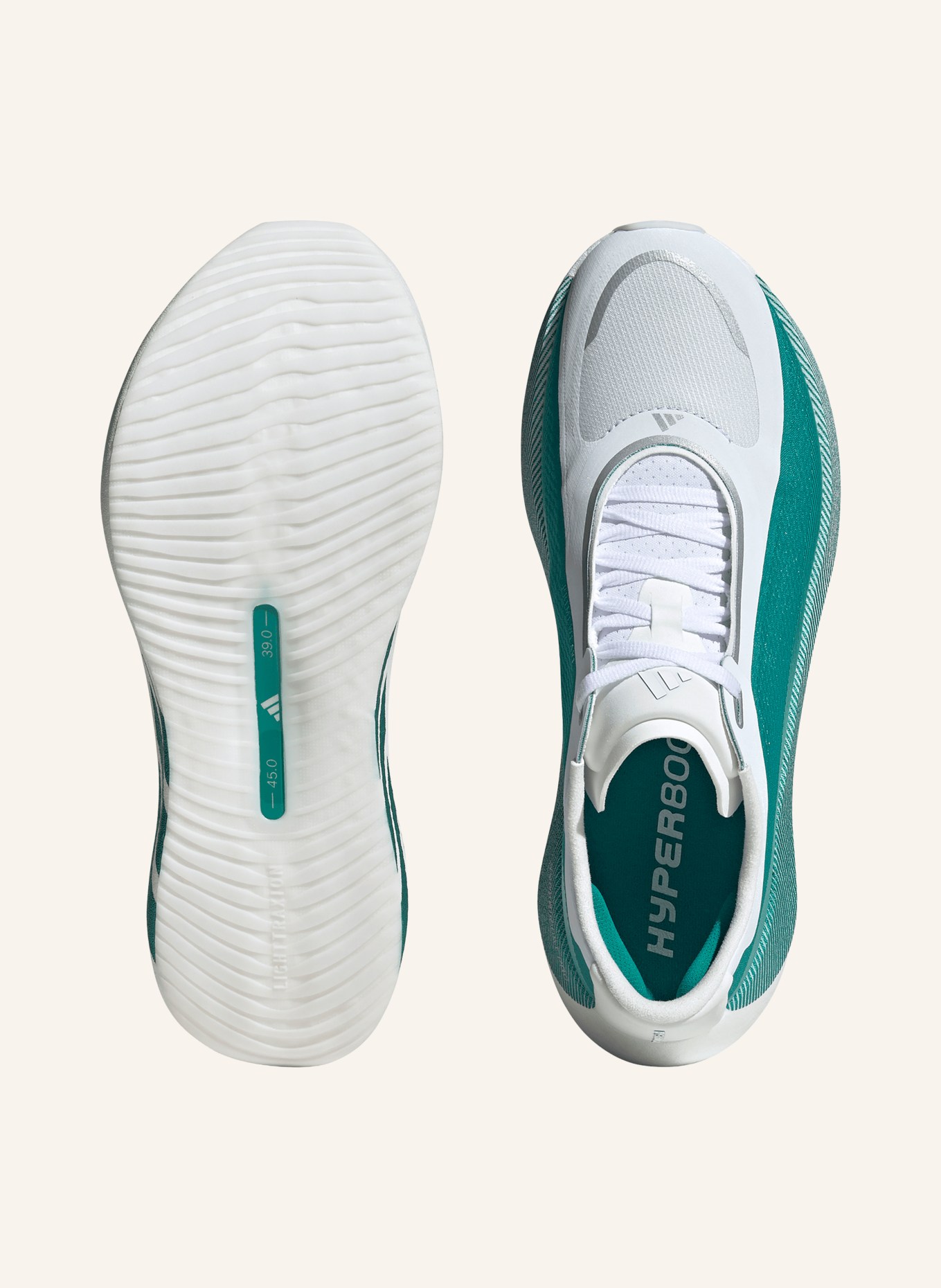 adidas Buty do biegania HYPERBOOST EDGE: ZIELONY / BIAŁY