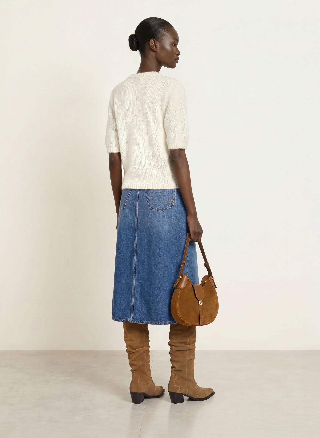 BOSS Haut en maille FAREZZA avec mohair: BLANC