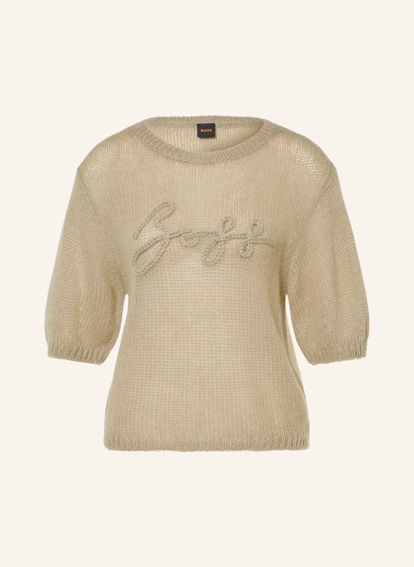 BOSS Gebreid shirt FAREZZA met mohair: BEIGE