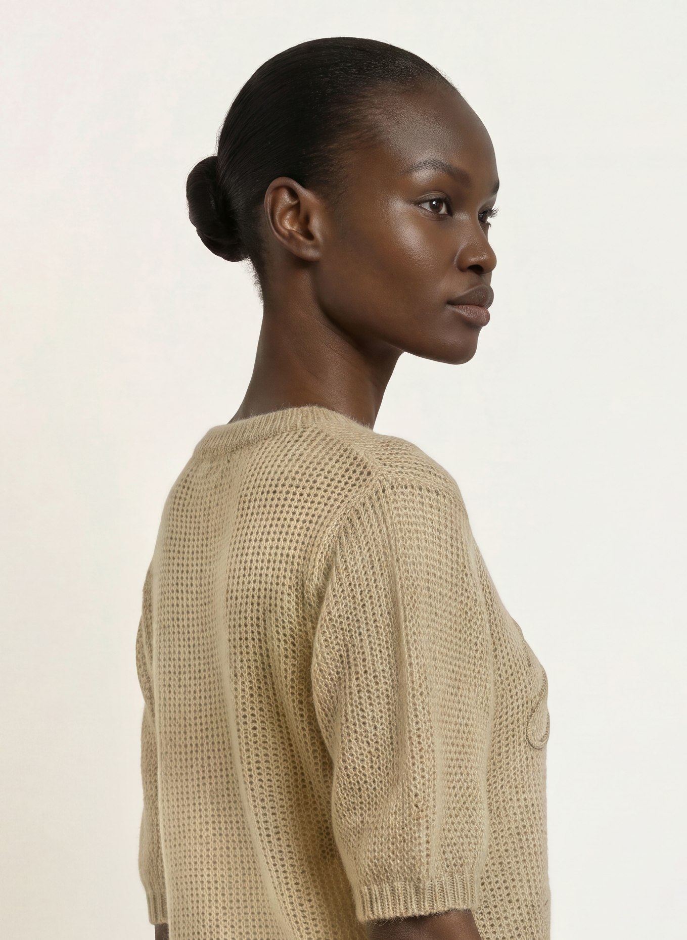 BOSS Gebreid shirt FAREZZA met mohair: BEIGE