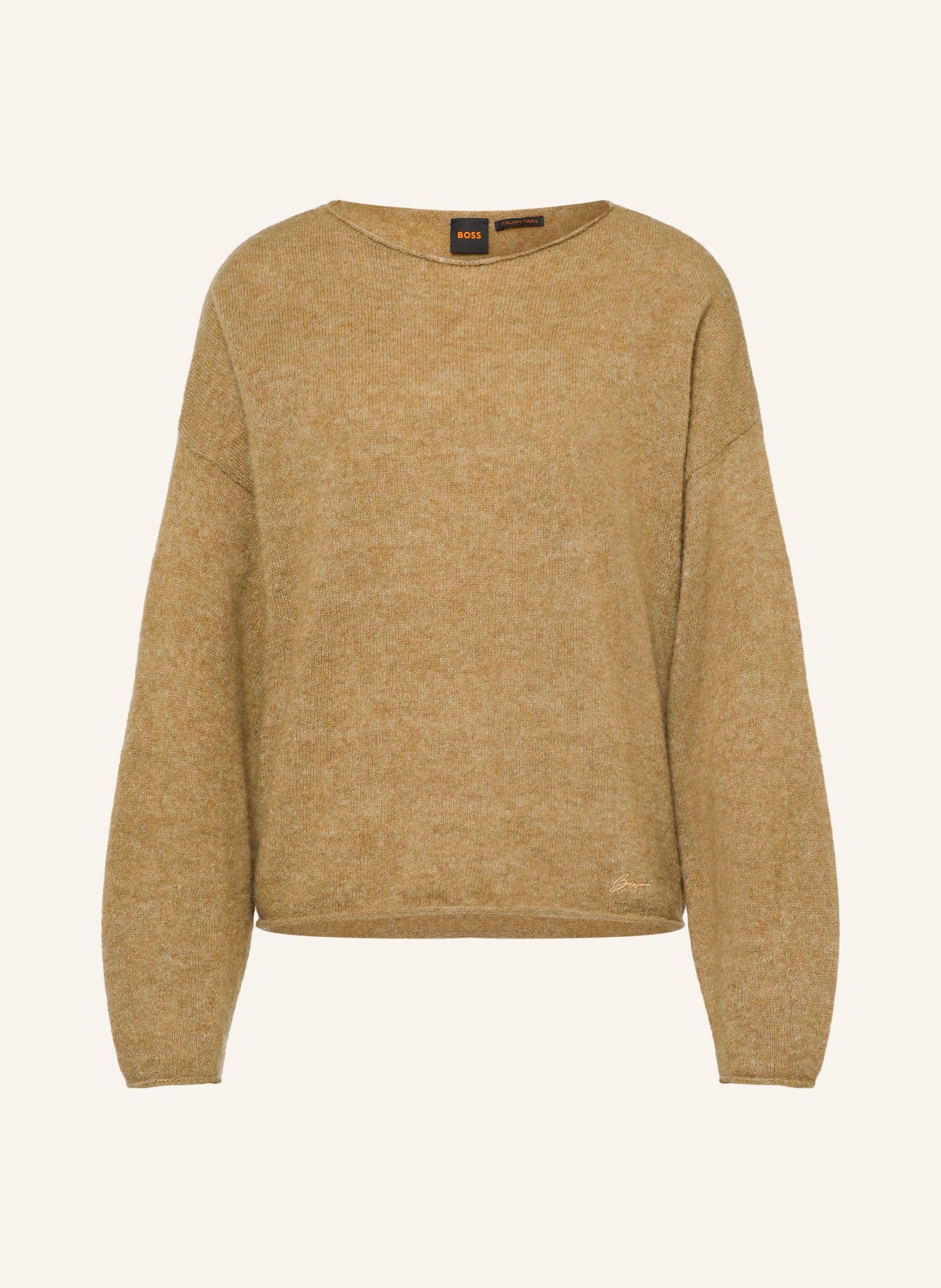BOSS Trui FOLLETTO met alpaca: KAKI