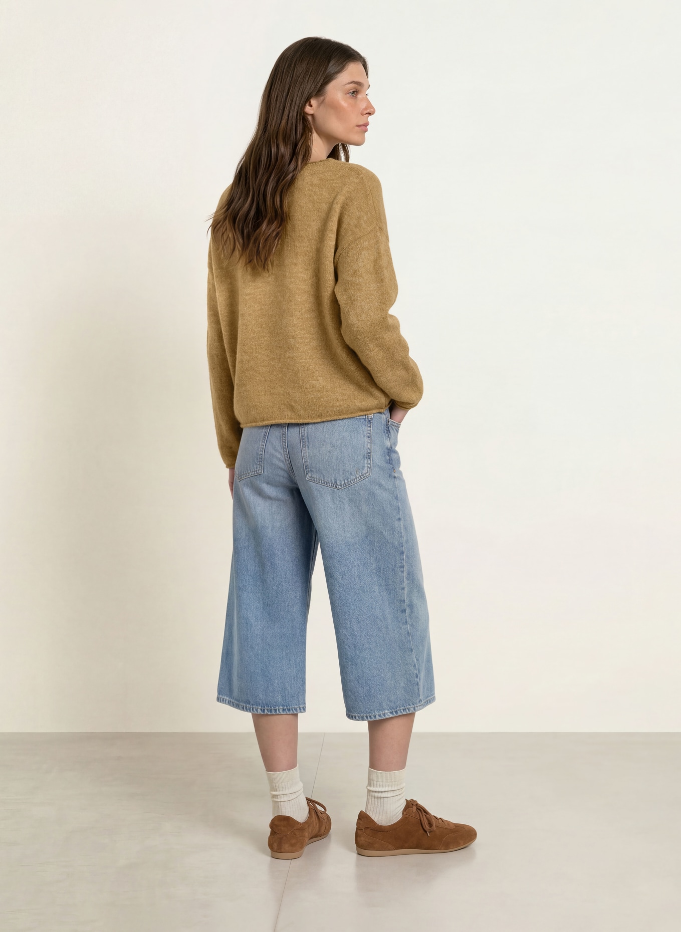 BOSS Trui FOLLETTO met alpaca: KAKI