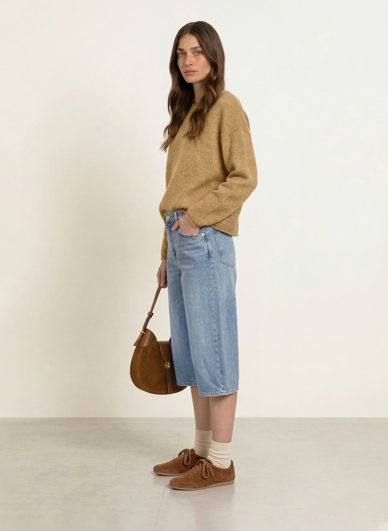 BOSS Trui FOLLETTO met alpaca: KAKI