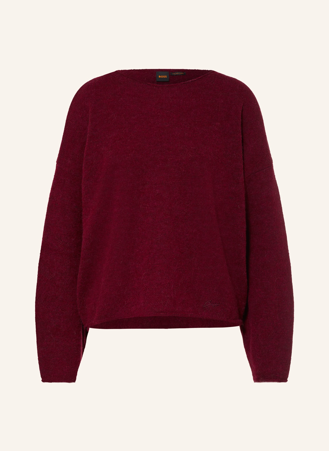 BOSS Pull FOLLETTO en alpaga: ROUGE FONCÉ