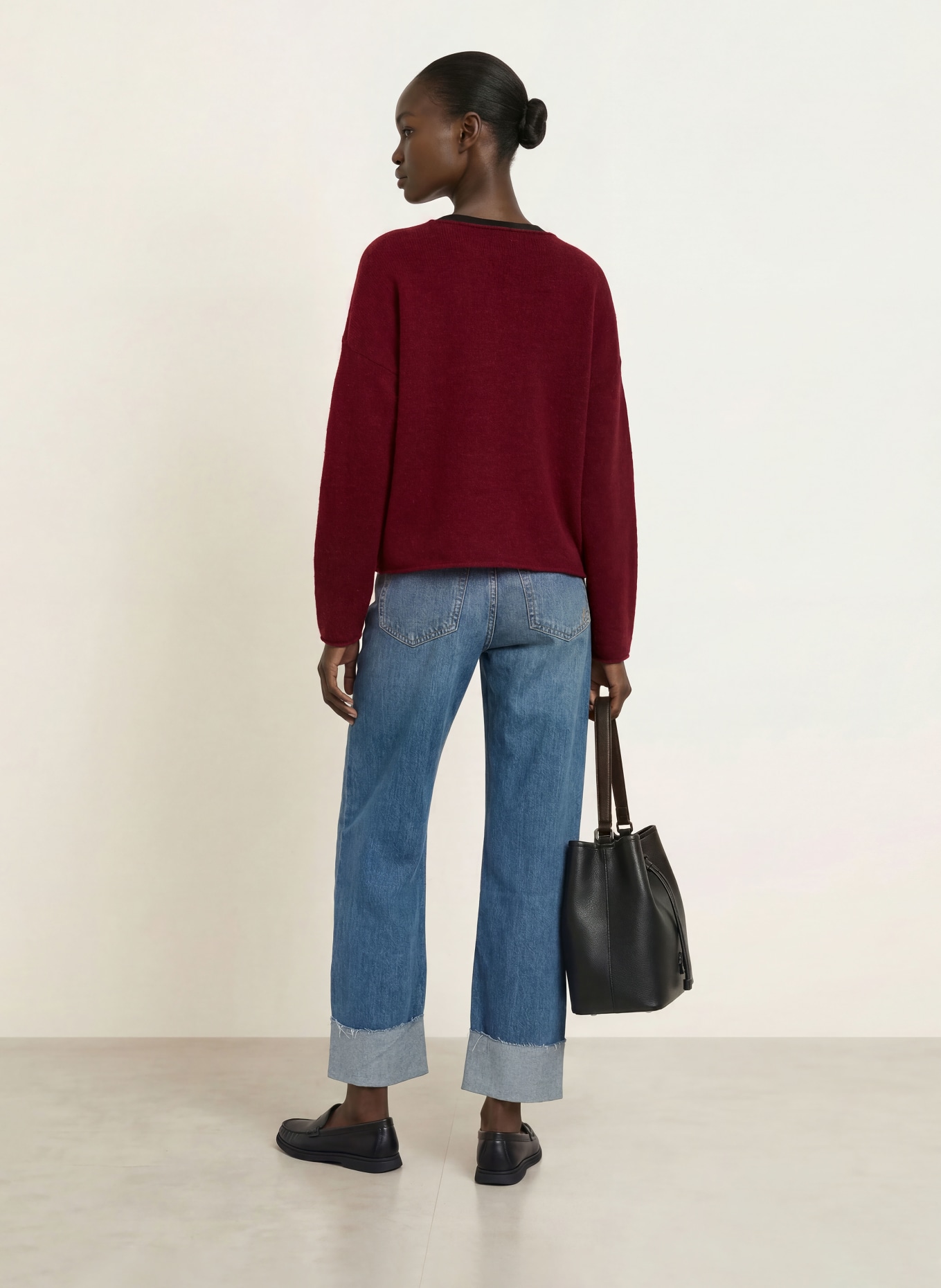 BOSS Pull FOLLETTO en alpaga: ROUGE FONCÉ