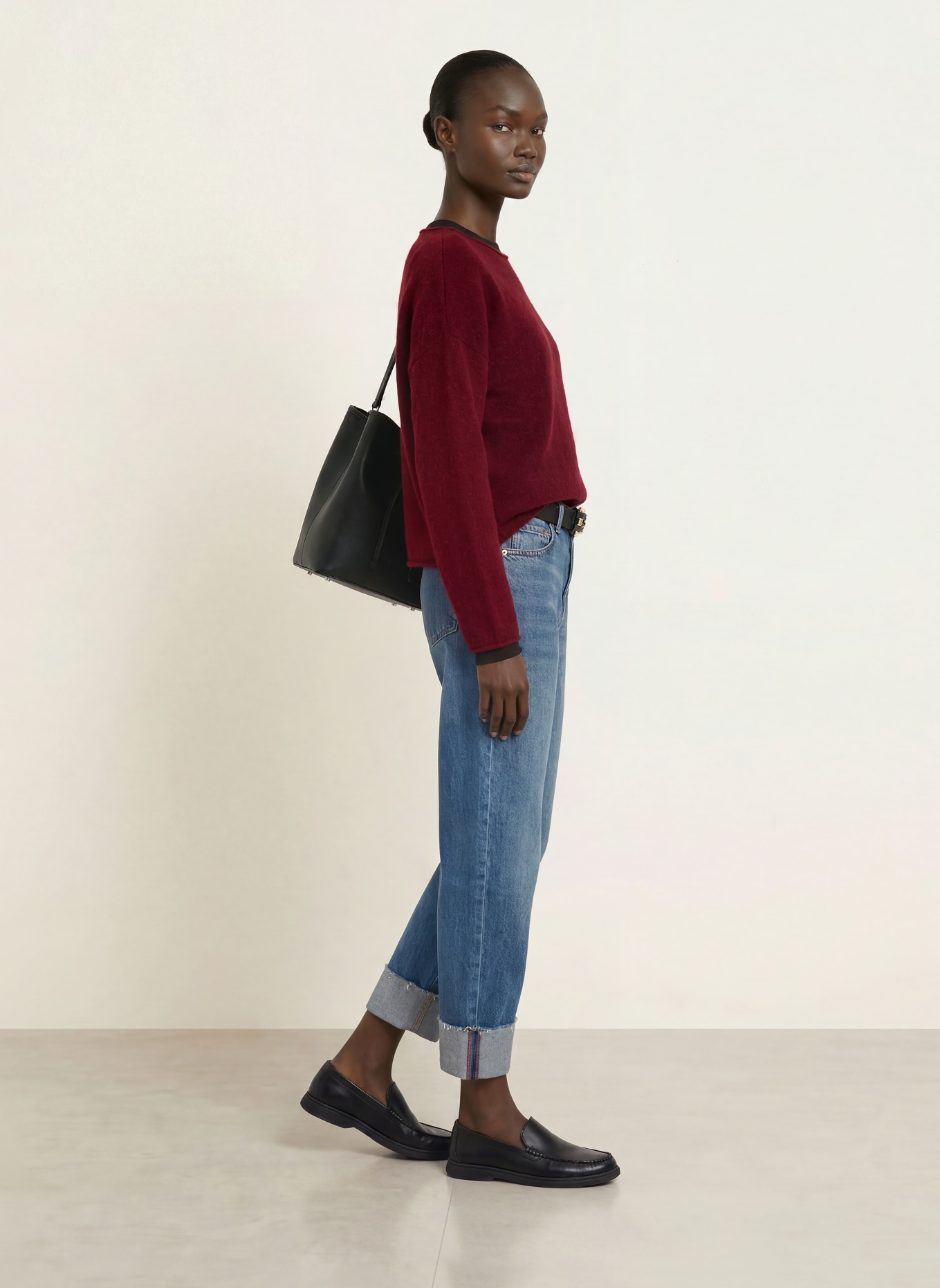 BOSS Pull FOLLETTO en alpaga: ROUGE FONCÉ