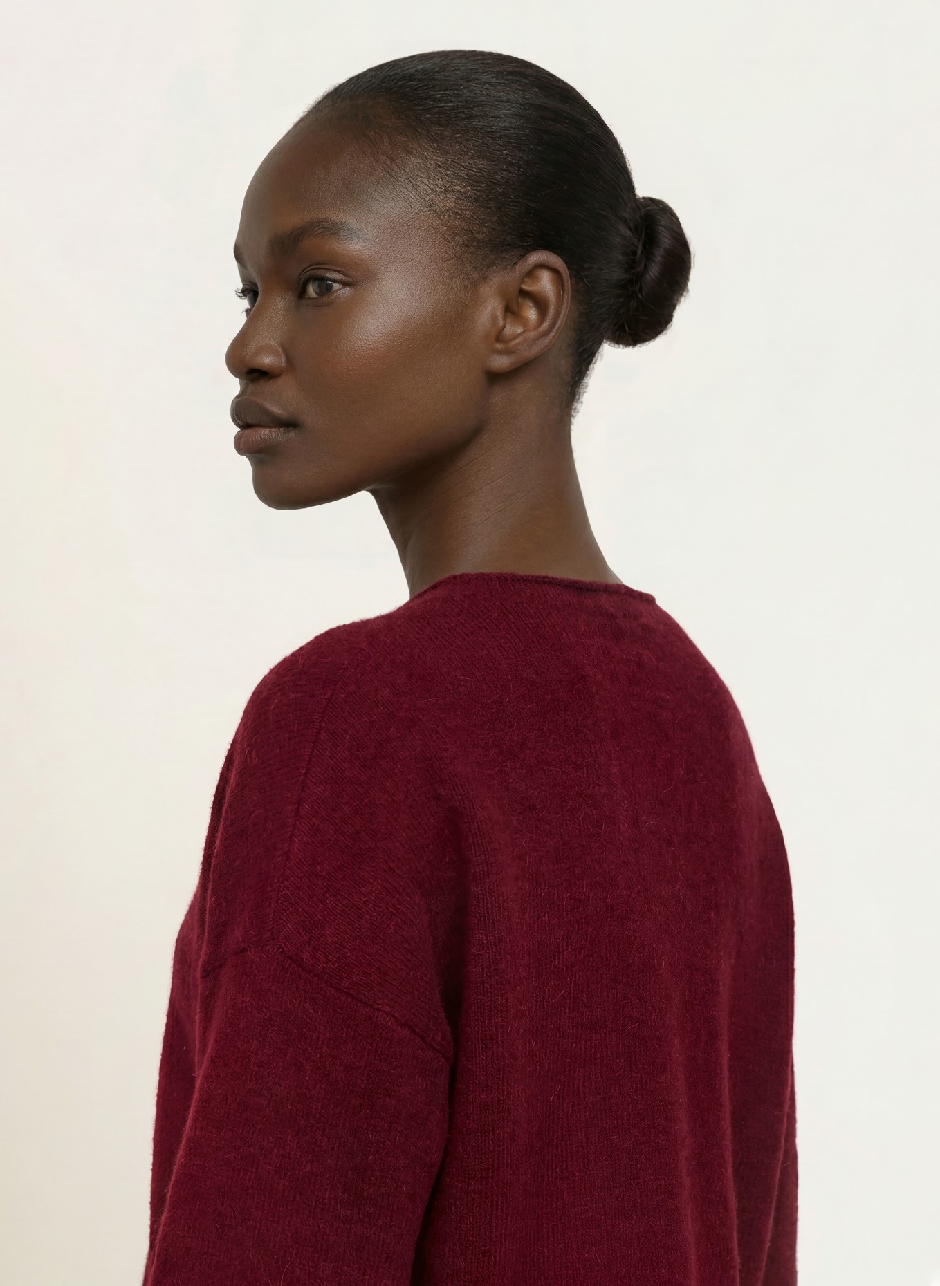 BOSS Pull FOLLETTO en alpaga: ROUGE FONCÉ