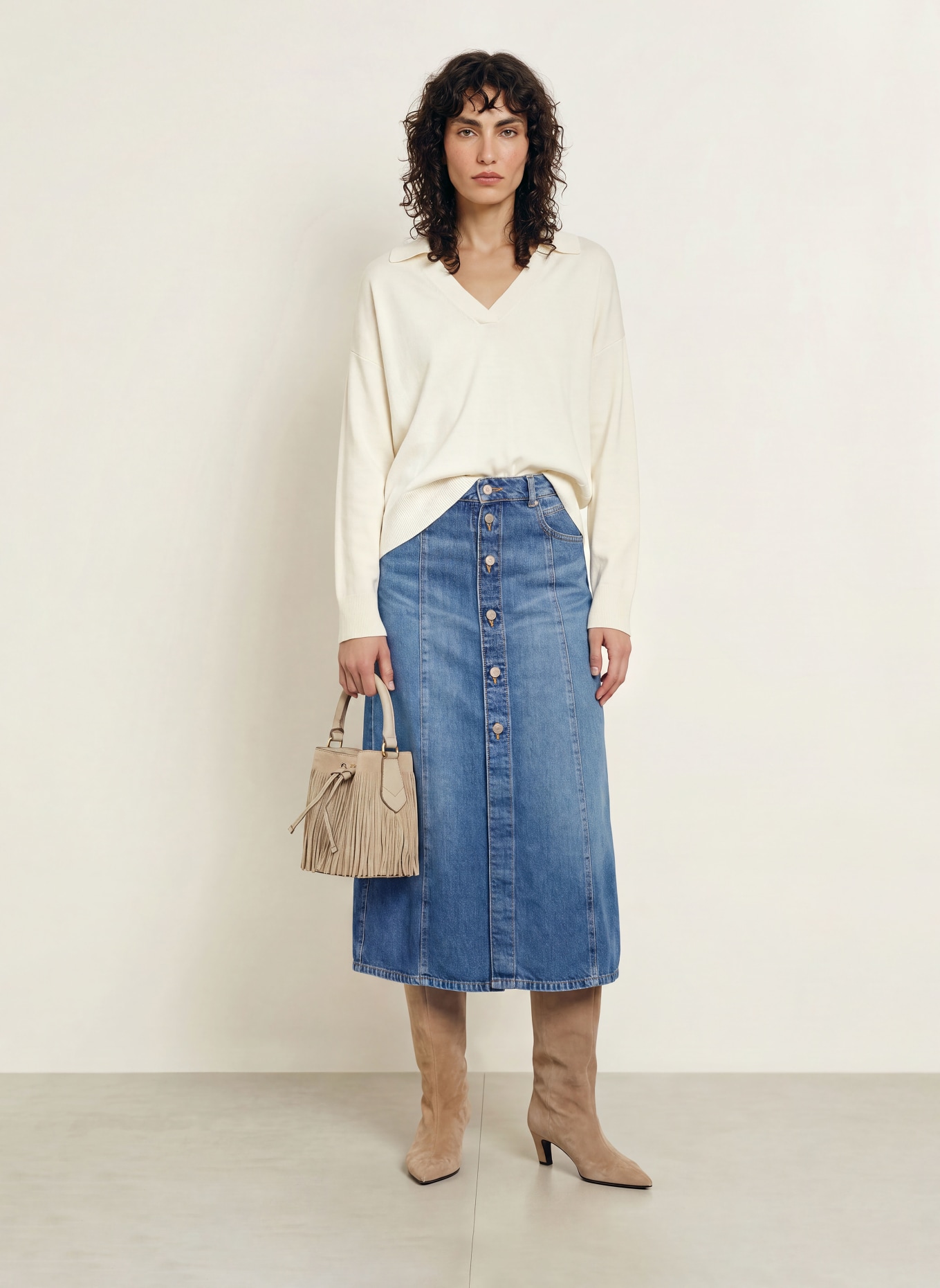 BOSS Jeansrok: BLAUW