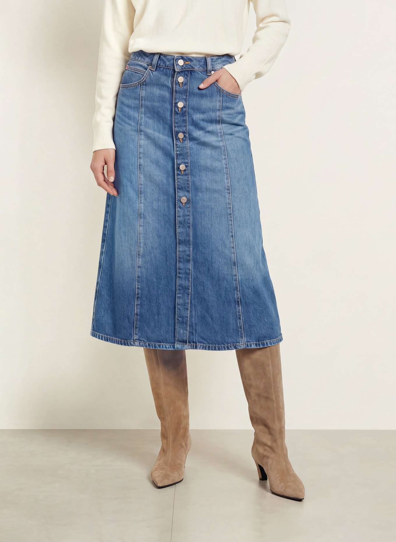 BOSS Jeansrok: BLAUW