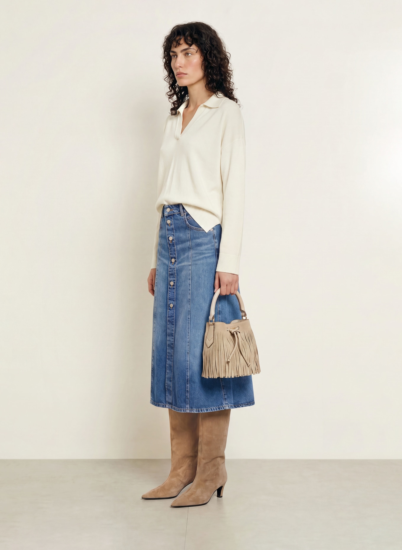 BOSS Jeansrok: BLAUW