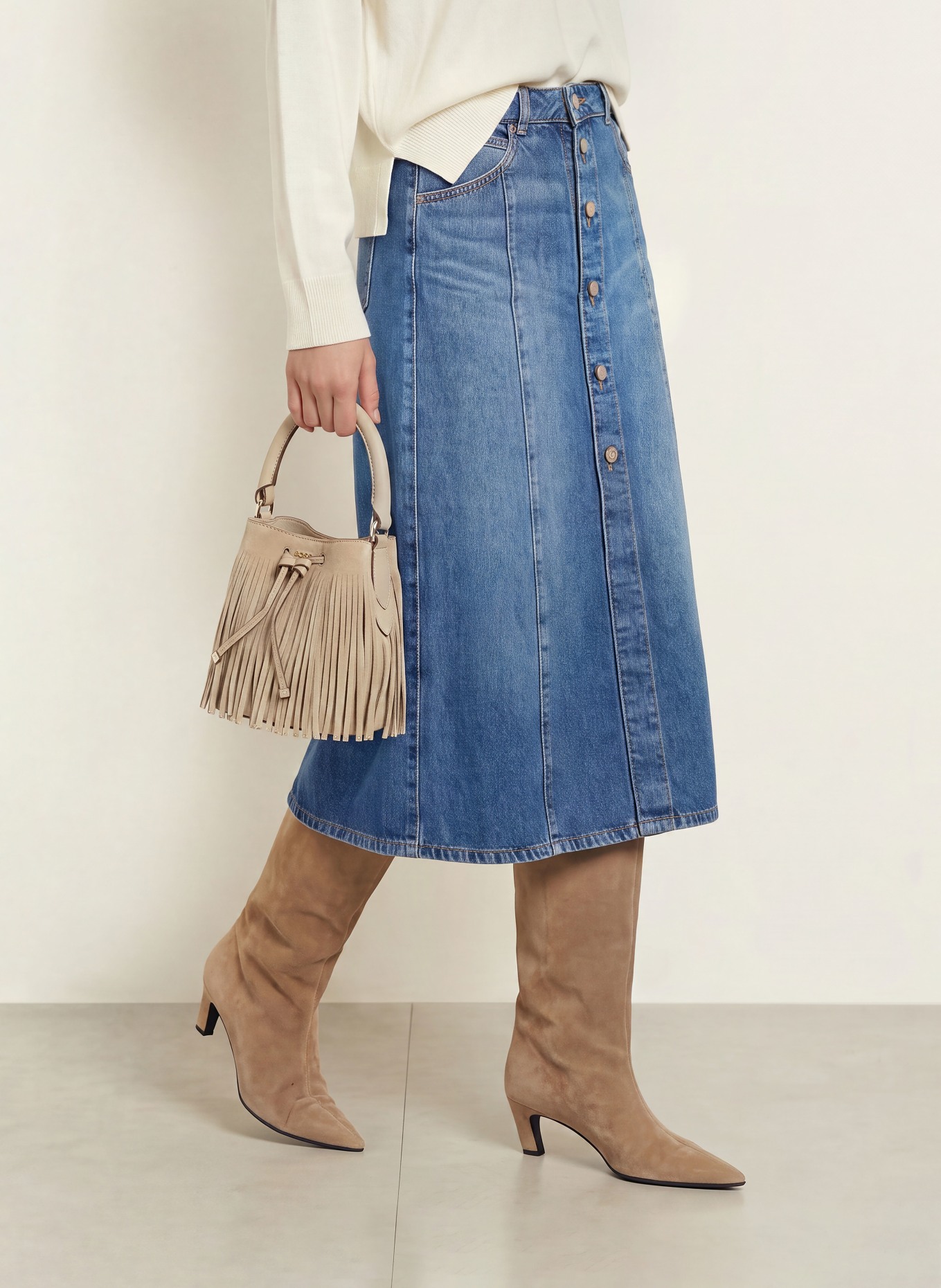 BOSS Jeansrok: BLAUW
