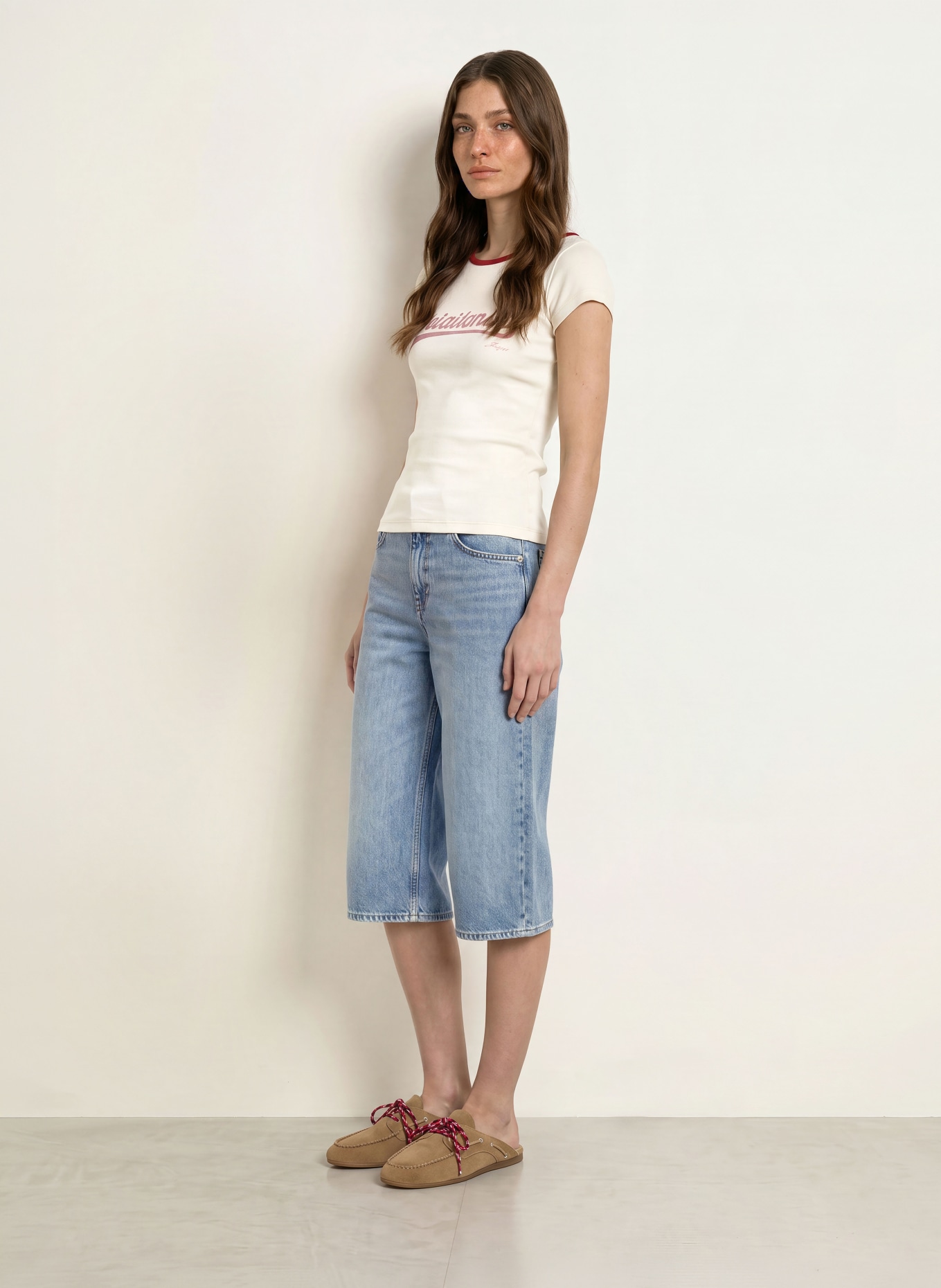 BOSS T-shirt ETINE: BLANC / ROUGE FONCÉ