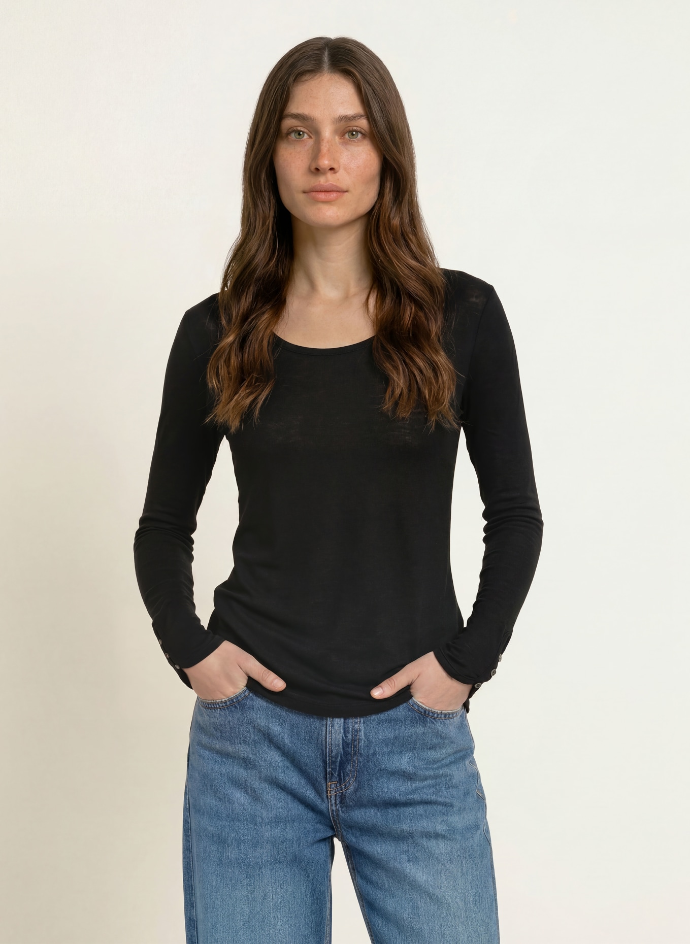 BOSS Longsleeve EDELINE: SCHWARZ