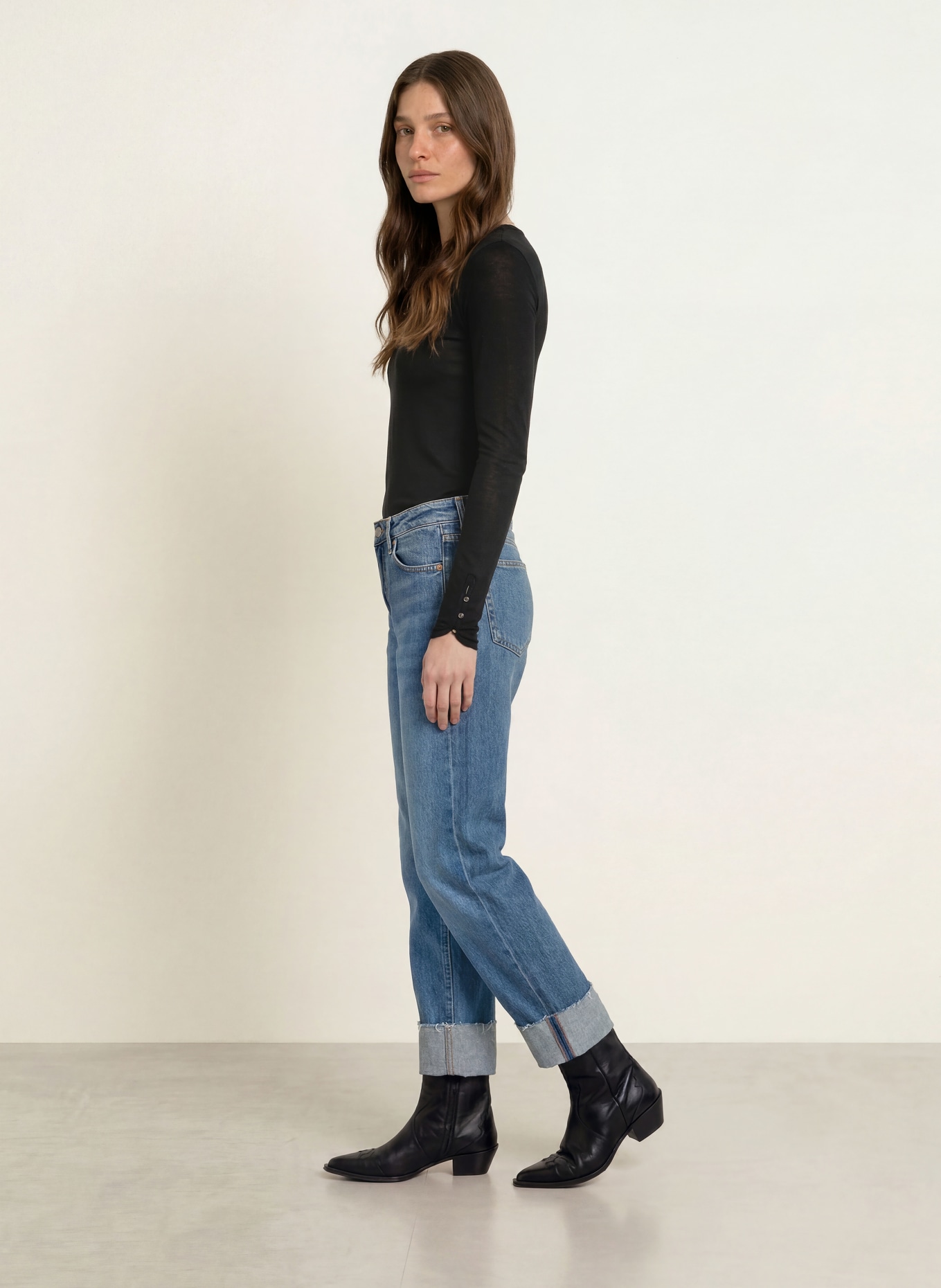 BOSS Longsleeve EDELINE: SCHWARZ