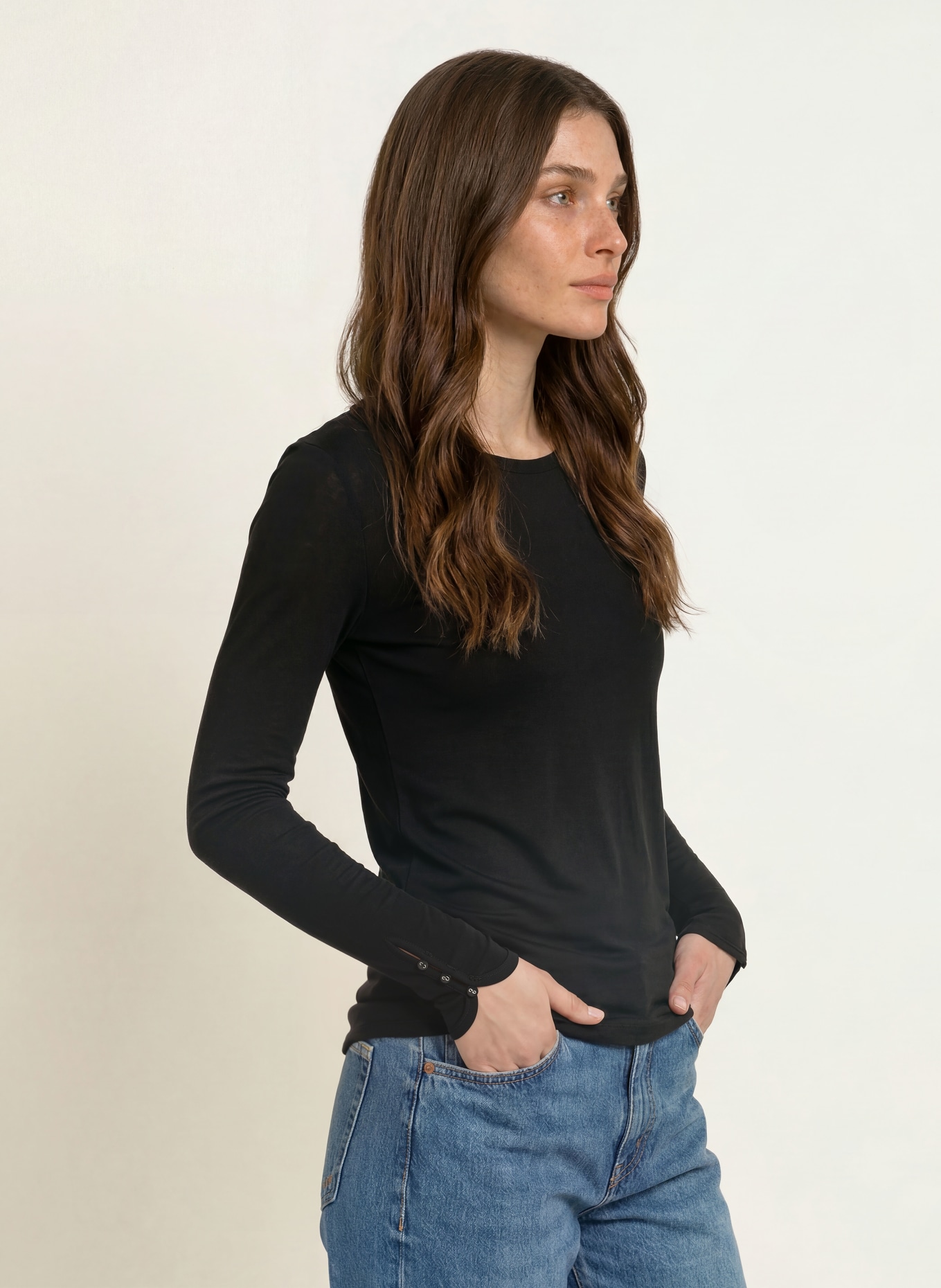 BOSS Longsleeve EDELINE: SCHWARZ