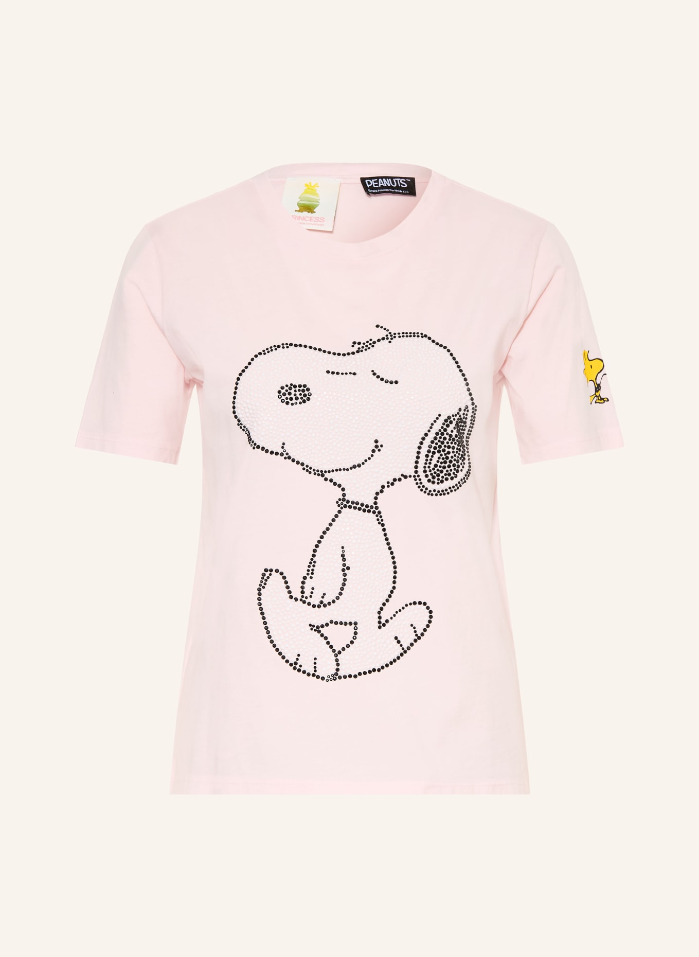 Princess GOES HOLLYWOOD T-shirt met strass-steentjes: ROSE CLAIR / WIT / ZWART