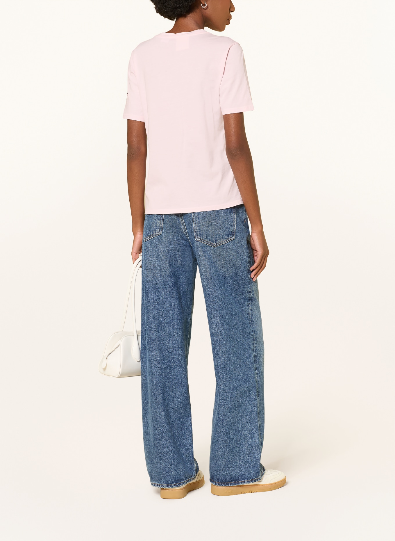 Princess GOES HOLLYWOOD T-shirt met strass-steentjes: ROSE CLAIR / WIT / ZWART