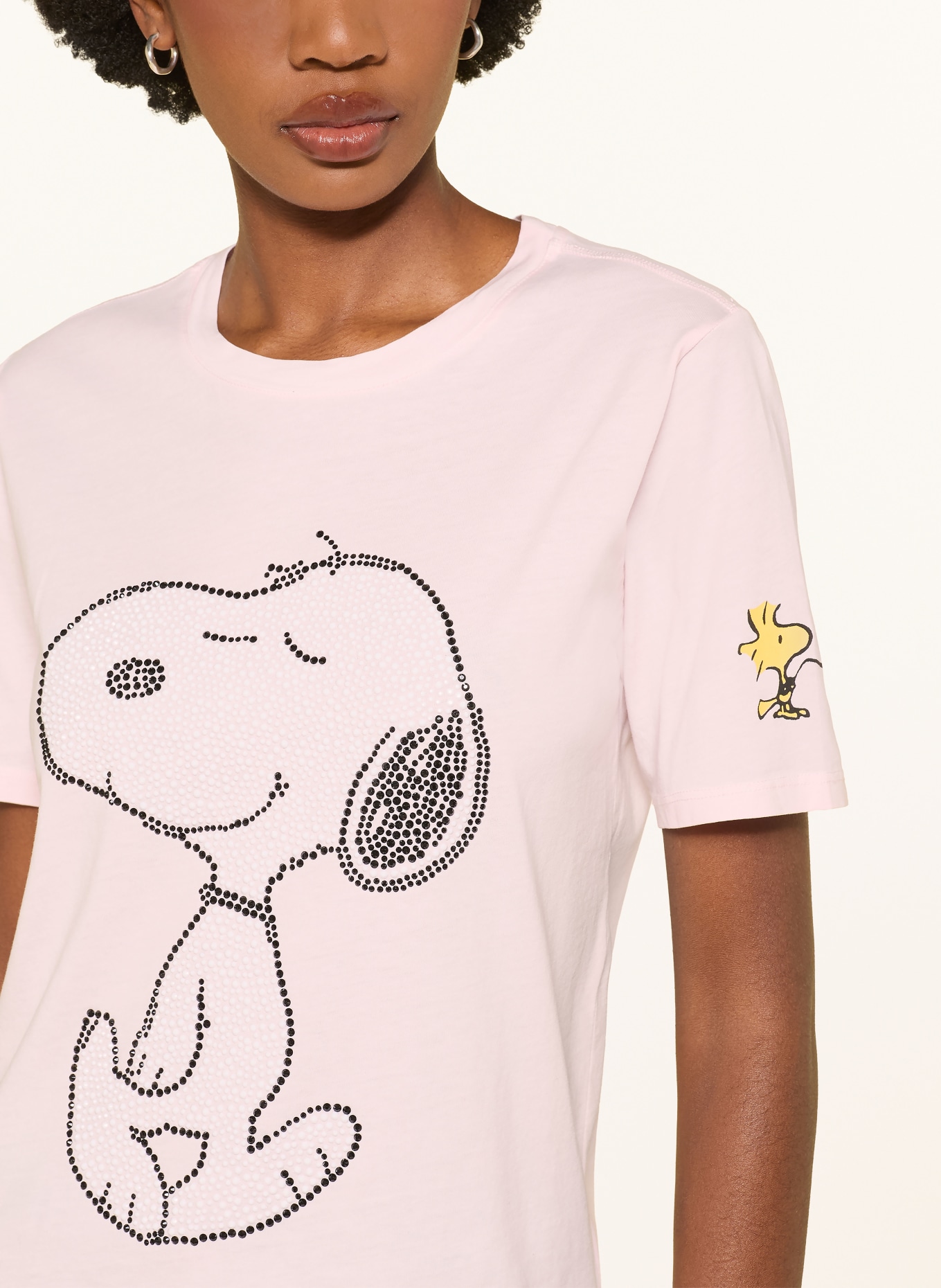 Princess GOES HOLLYWOOD T-shirt met strass-steentjes: ROSE CLAIR / WIT / ZWART