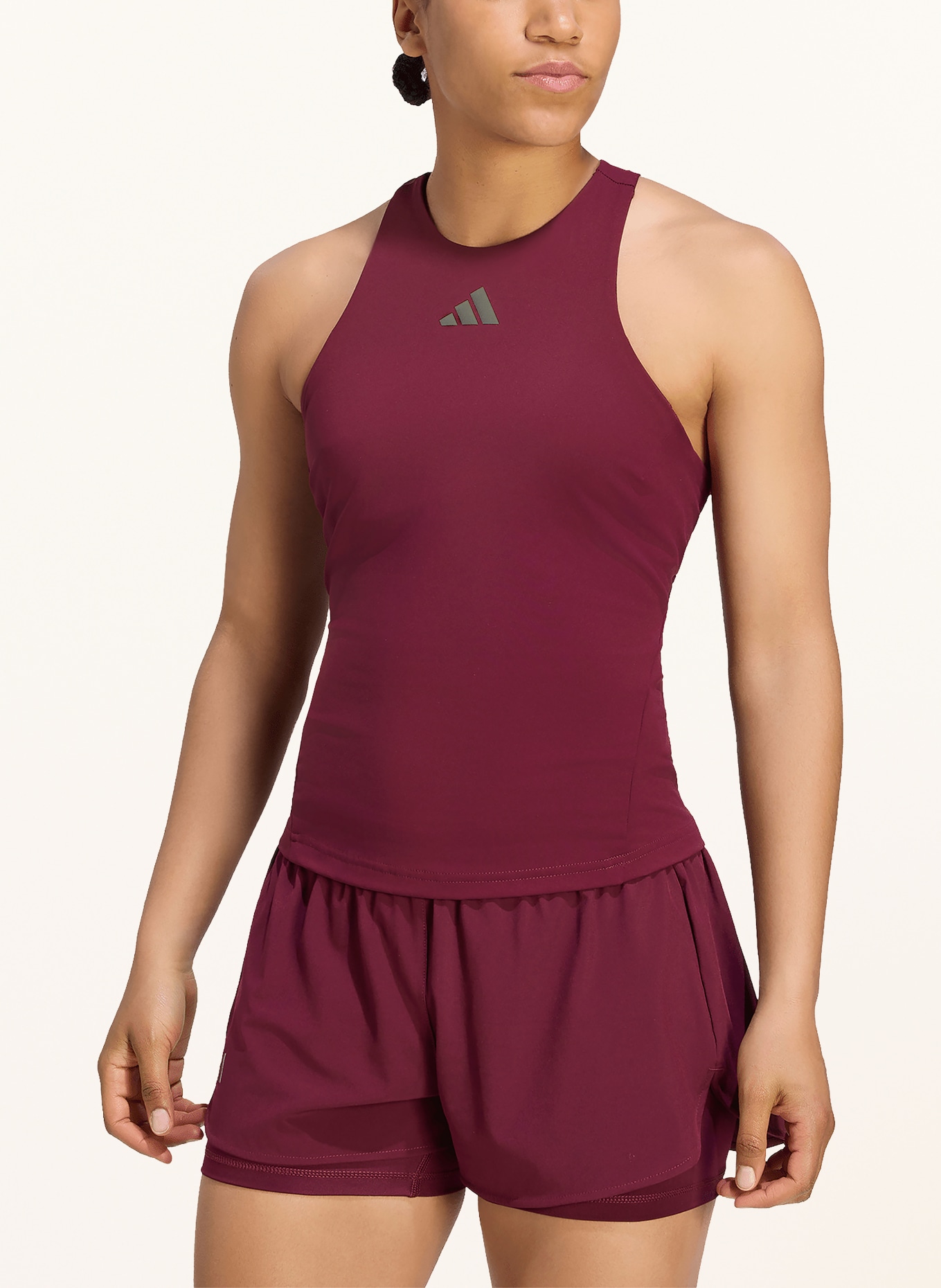 adidas Originals Funkční top CLIMACOOL Y-TANK: TMAVĚ ČERVENÁ