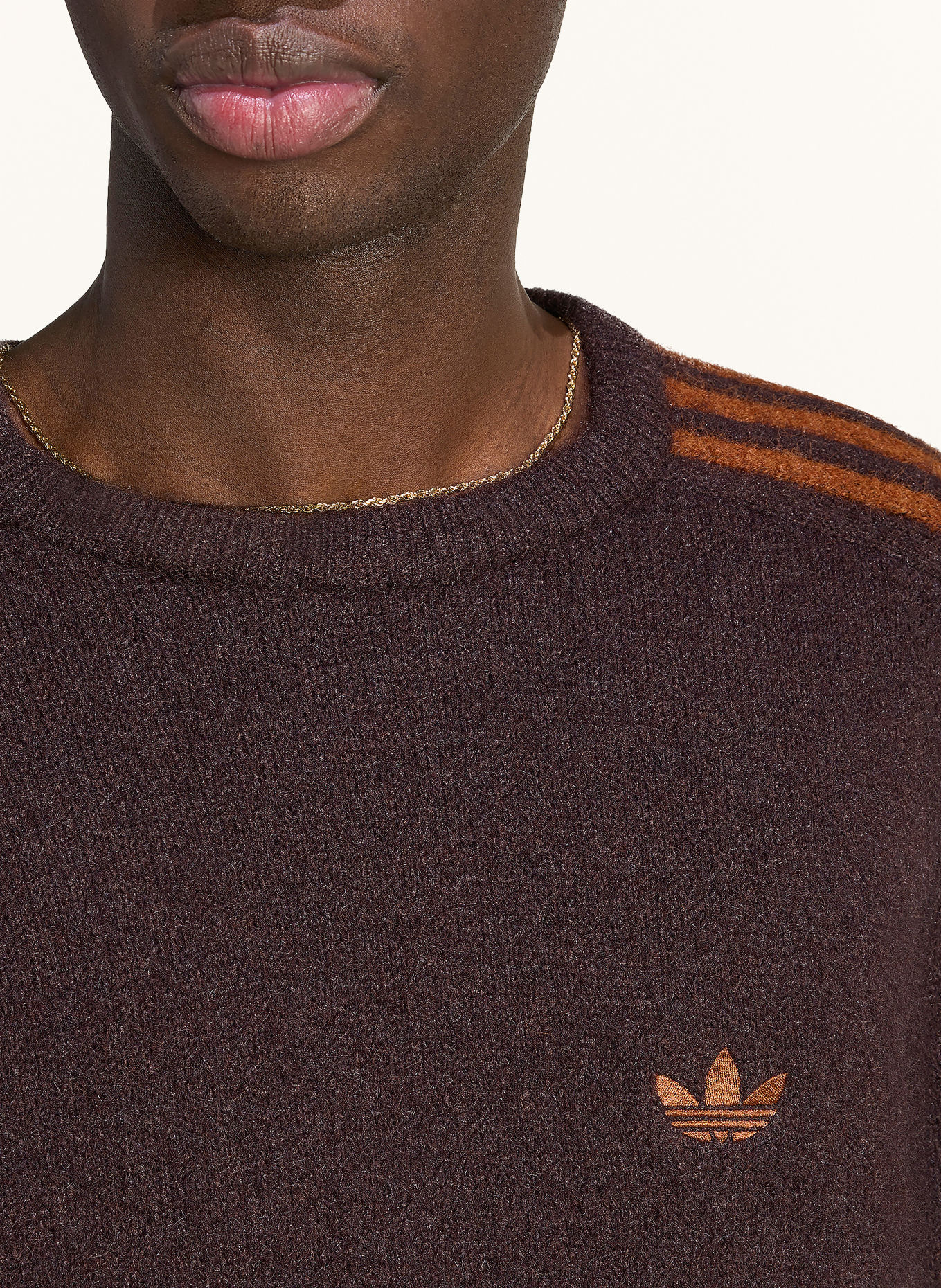 adidas Originals Tröja med 3 ränder: MÖRKBRUN / BRUN