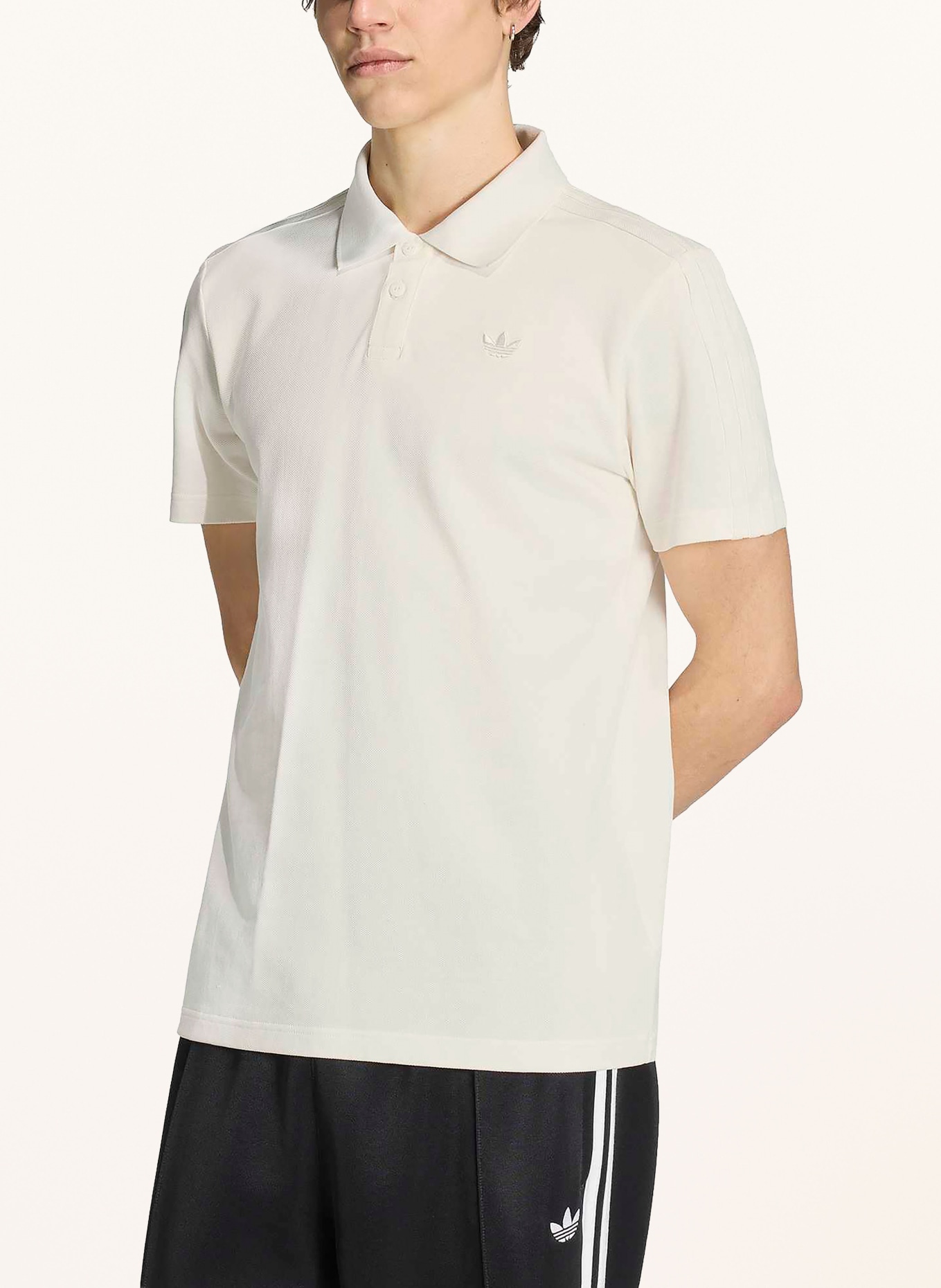 adidas Originals Polo piqué 3 bandes: BLANC