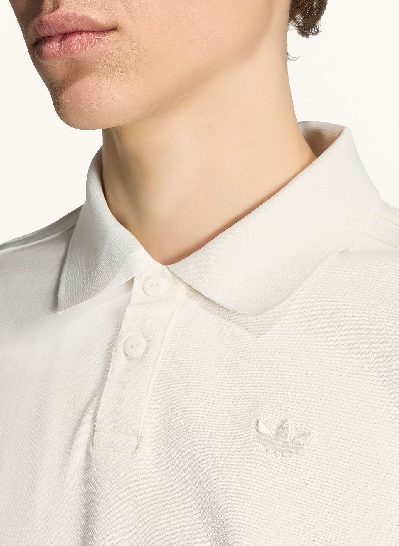 adidas Originals Polo piqué 3 bandes: BLANC