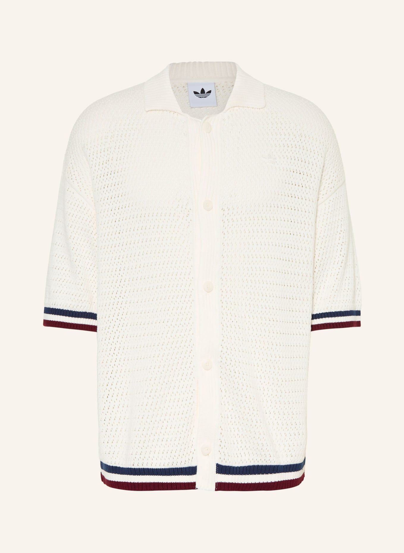 adidas Originals Strickhemd MUNICH Loose Fit: CREME / DUNKELROT / DUNKELBLAU