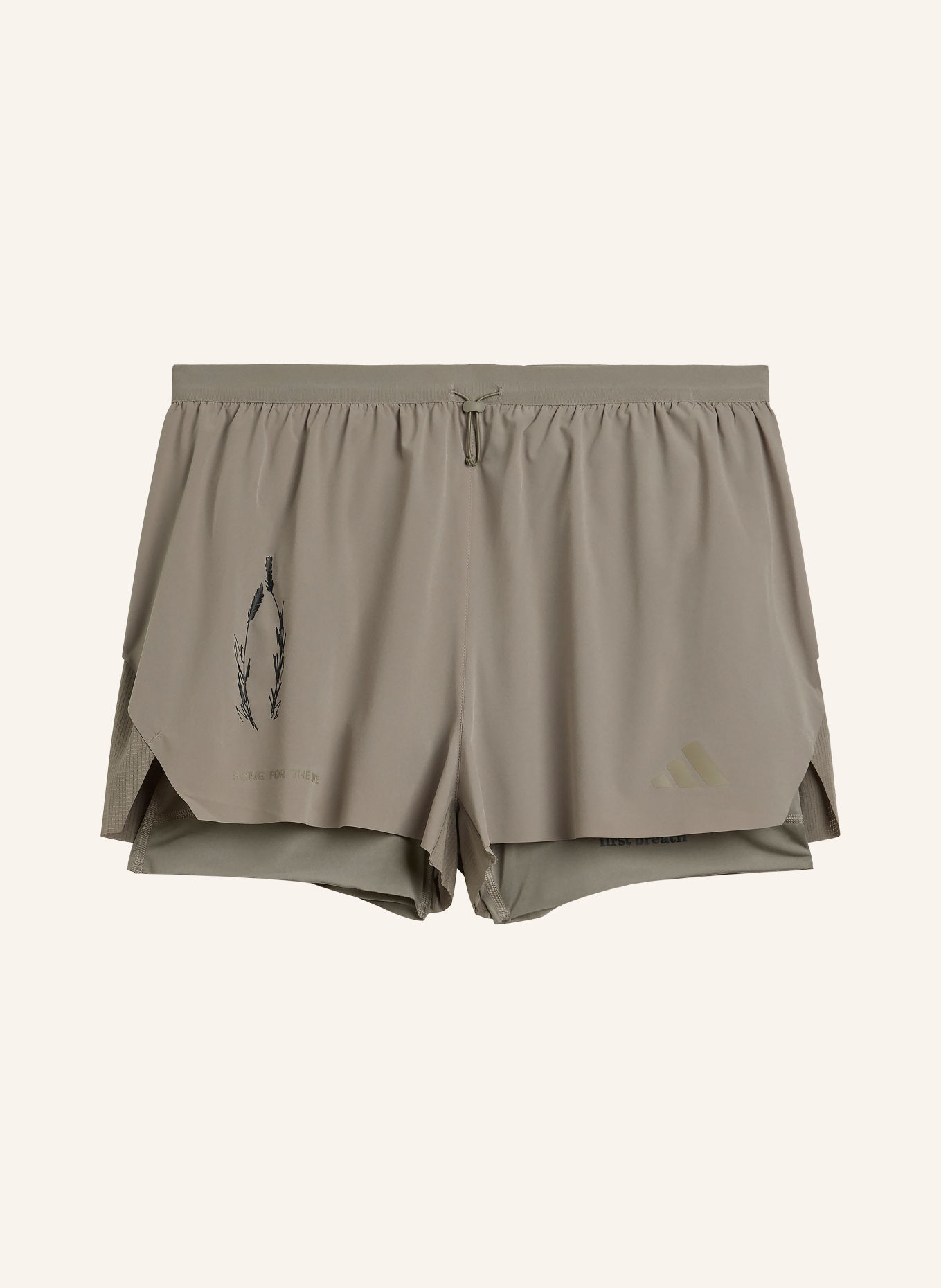 adidas 2-in-1 running shorts: KHAKI