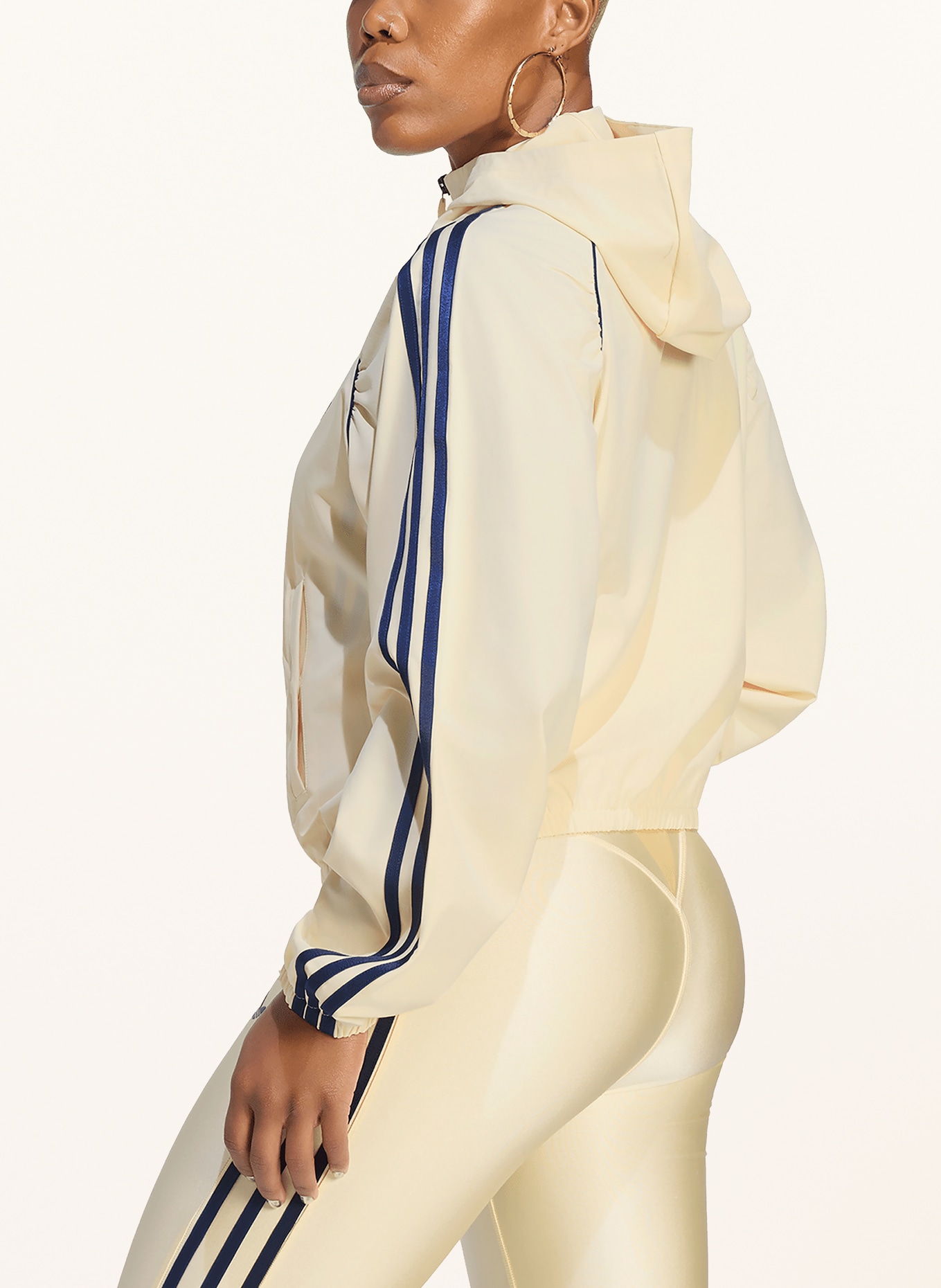 adidas Originals ADIDAS ORIGINALS SPORT Hoodie: ECRU / DARK BLUE