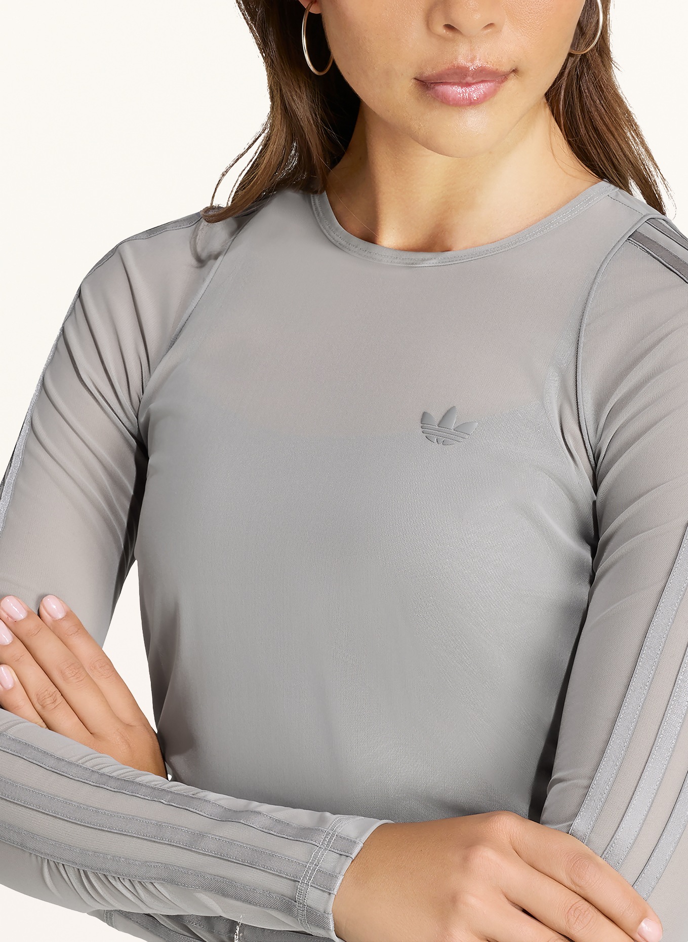 adidas Originals Longsleeve ADIDAS ORIGINALS SPORT aus Mesh: GRAU