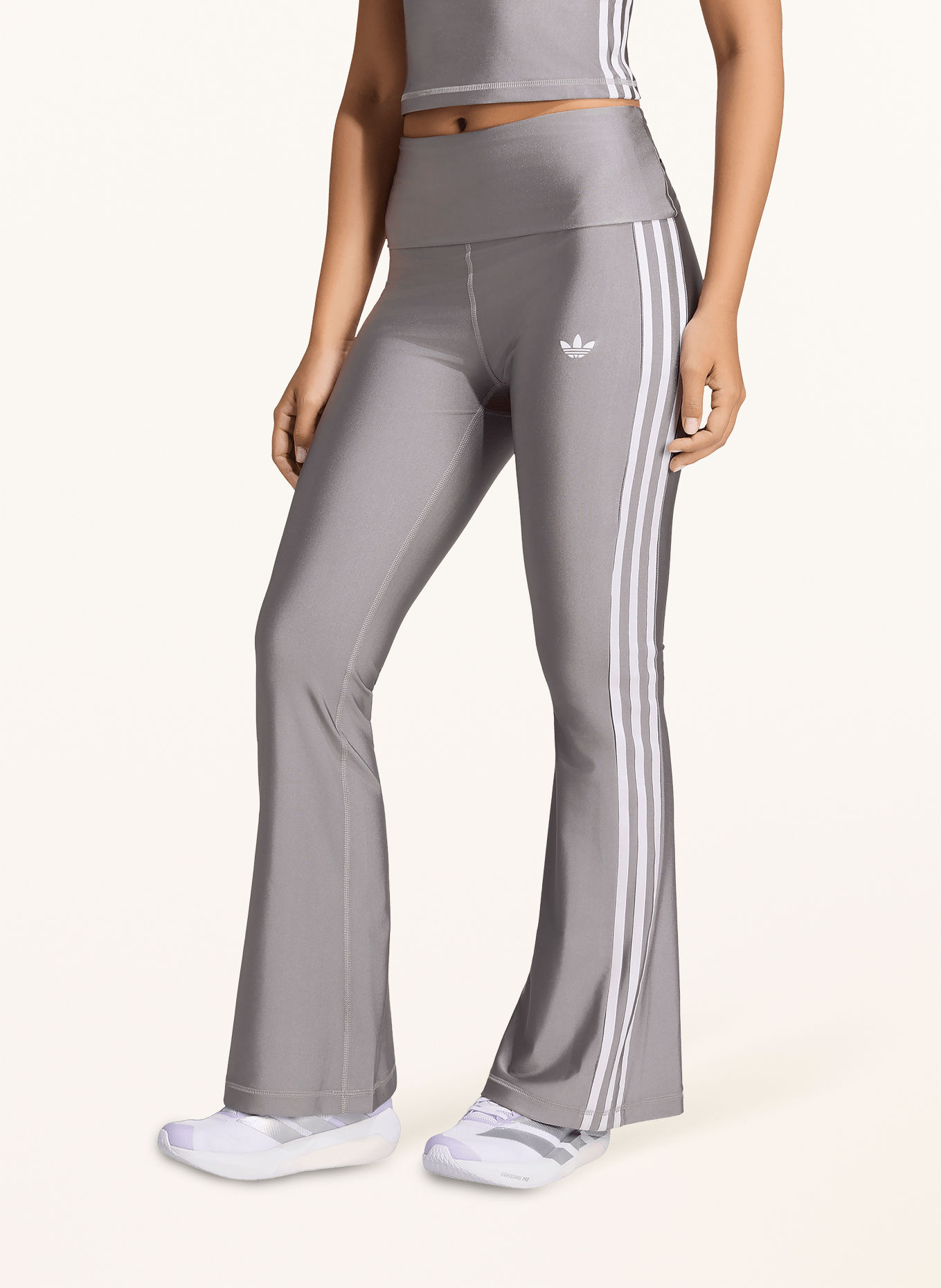 adidas Originals ADIDAS ORIGINALS SPORT SUPERSTAR Leggings: GRAY / LIGHT PURPLE