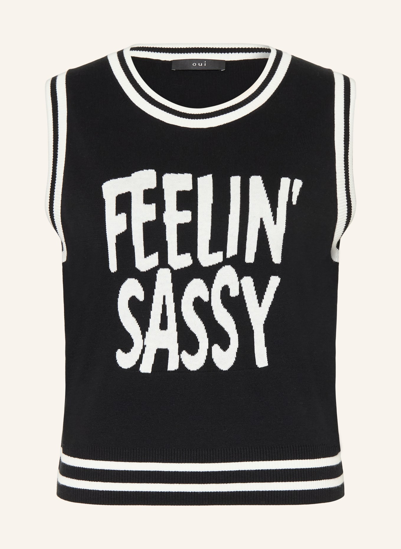 oui Sweater vest: BLACK / WHITE